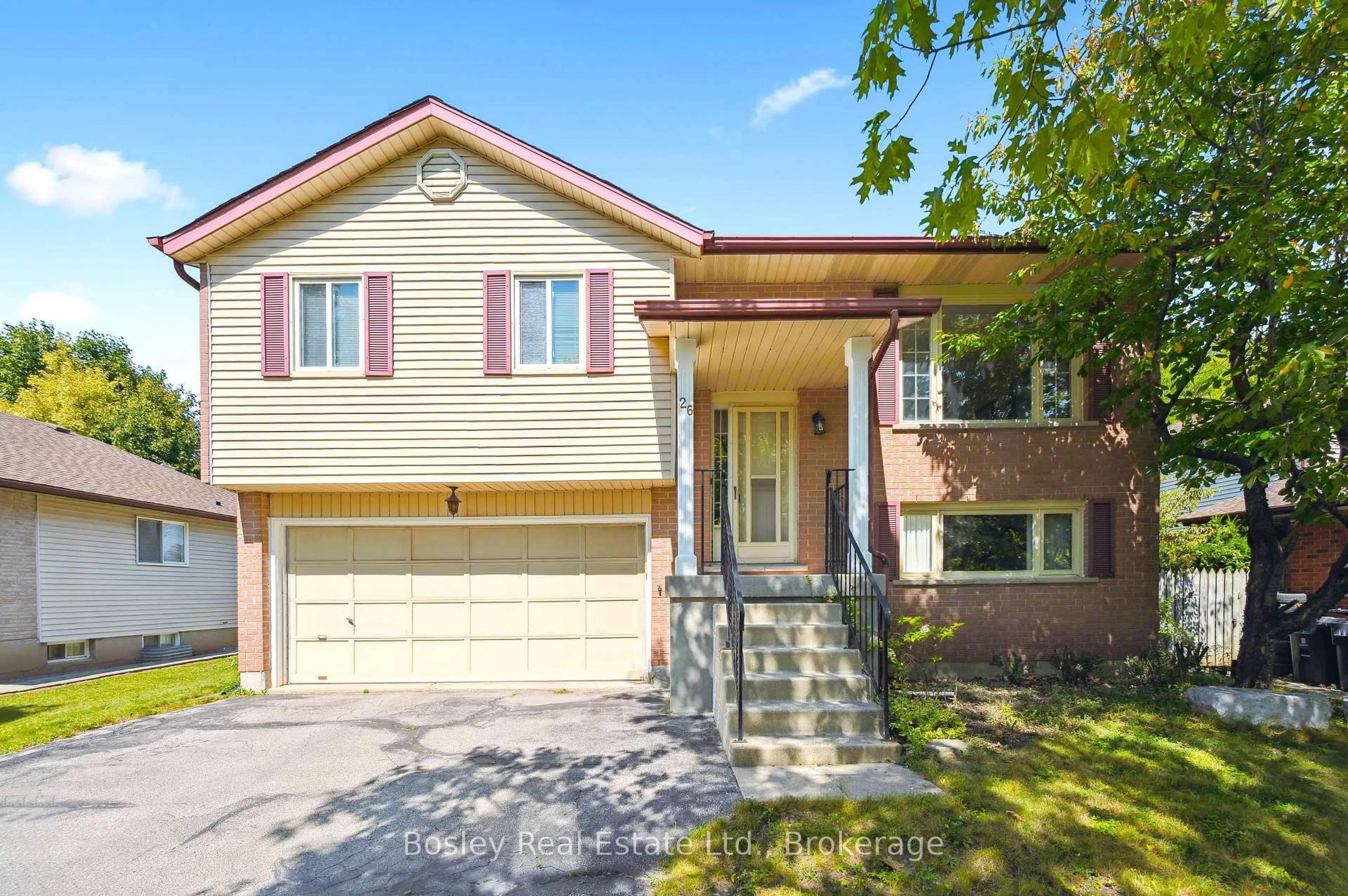 Home with vinyl exterior material, street for 26 Brazolot Dr, Guelph Ontario N1G 4K8