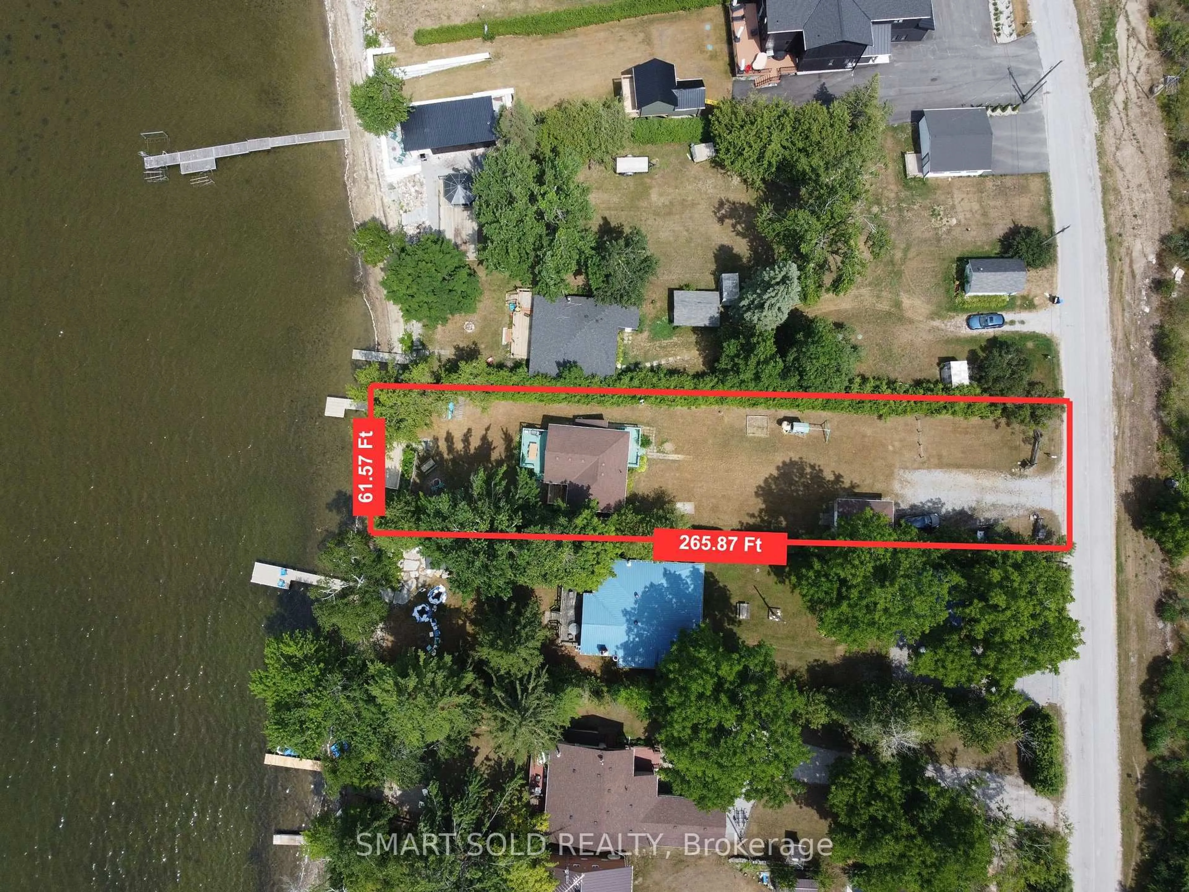 A pic from outside/outdoor area/front of a property/back of a property/a pic from drone, water/lake/river/ocean view for 95 Campbell Beach Rd, Kawartha Lakes Ontario L0K 1B0