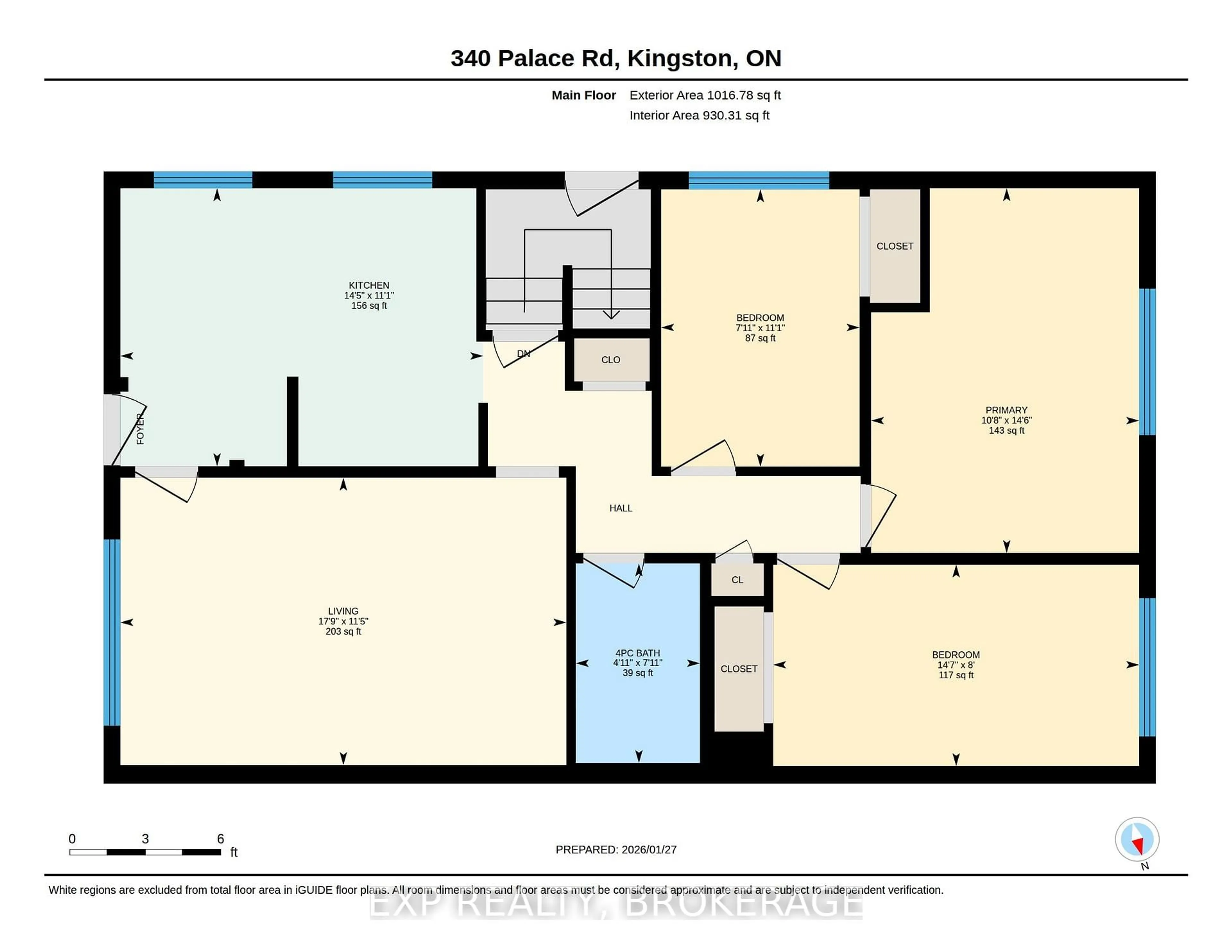 Floor plan for 340 PALACE Rd, Kingston Ontario K7L 4T3