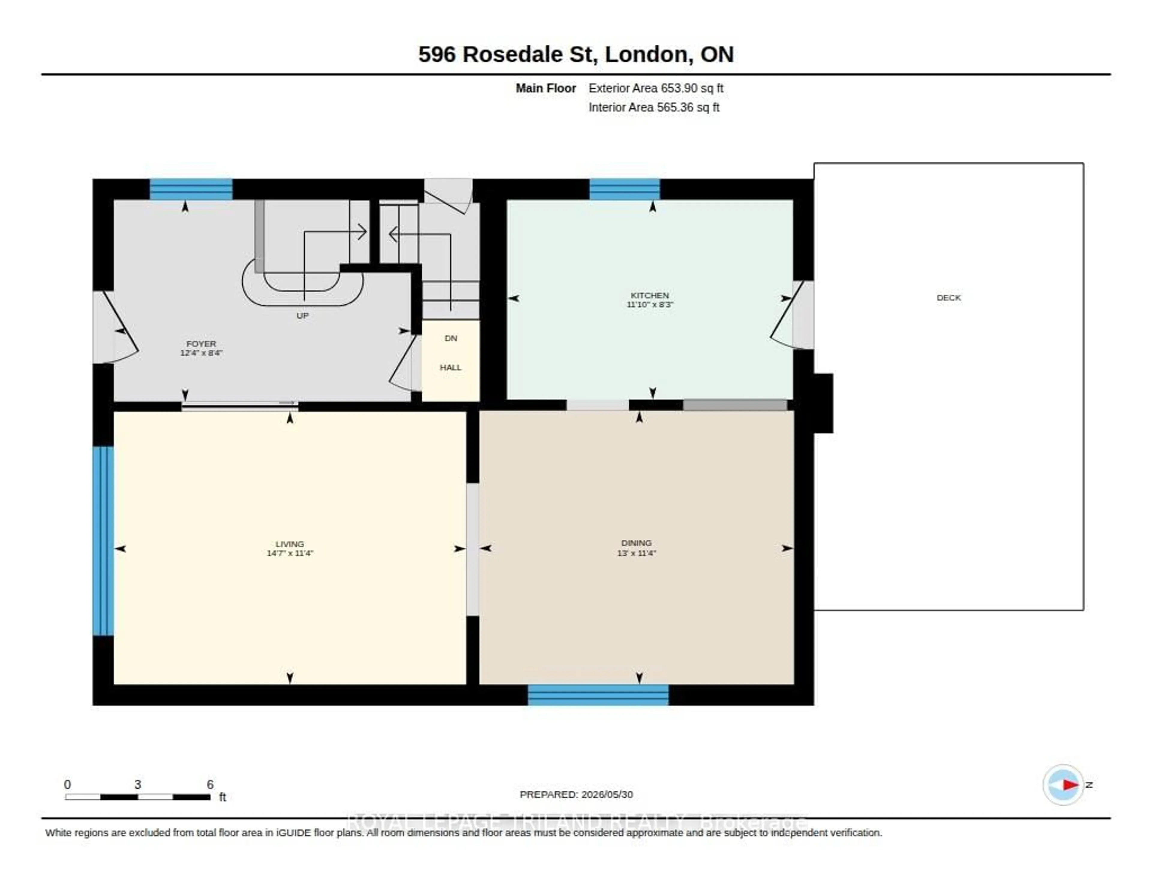 Floor plan for 596 Rosedale St, London East Ontario N6B 2C6