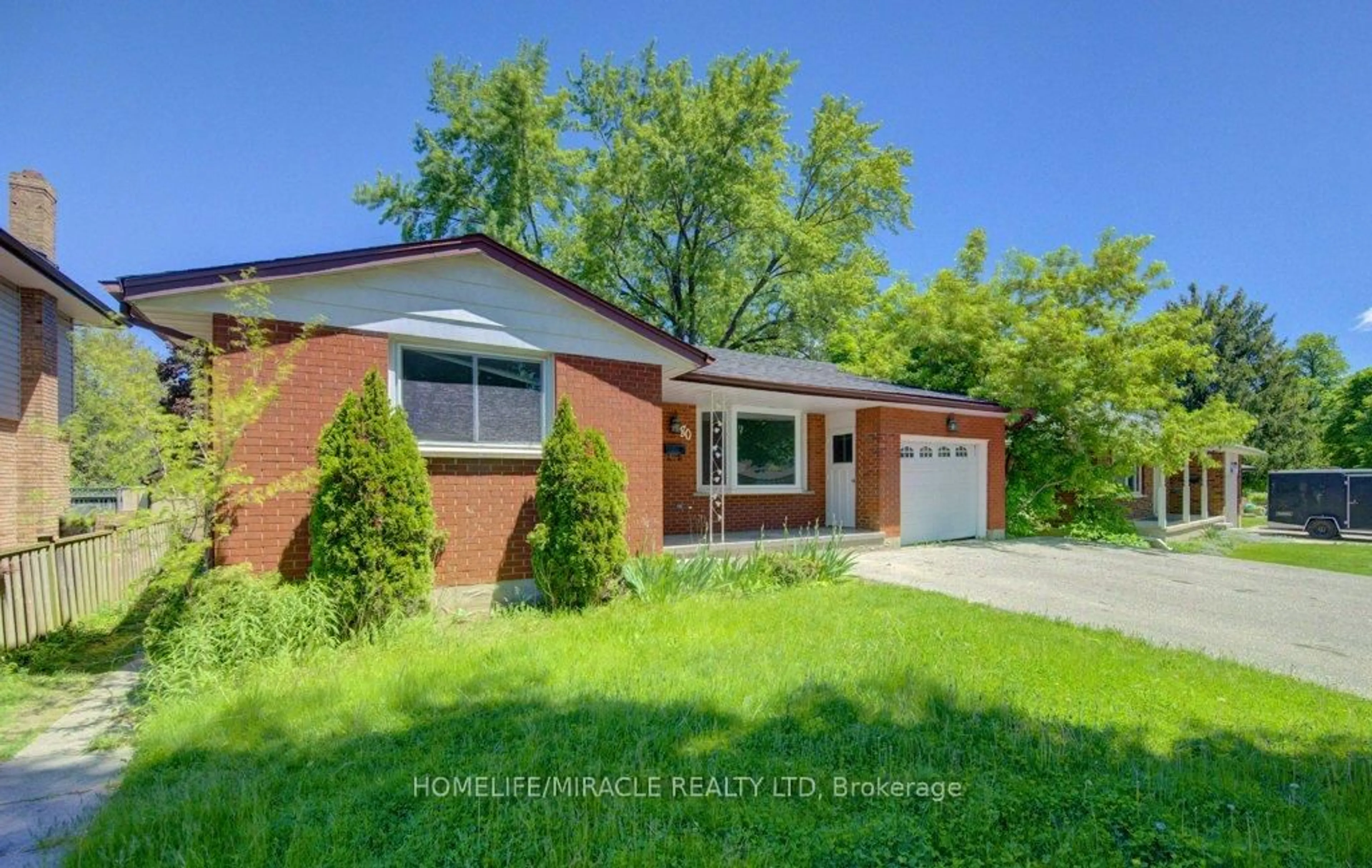 Home with brick exterior material, street for 80 Lower Canada Cres, Kitchener Ontario N2P 1E8