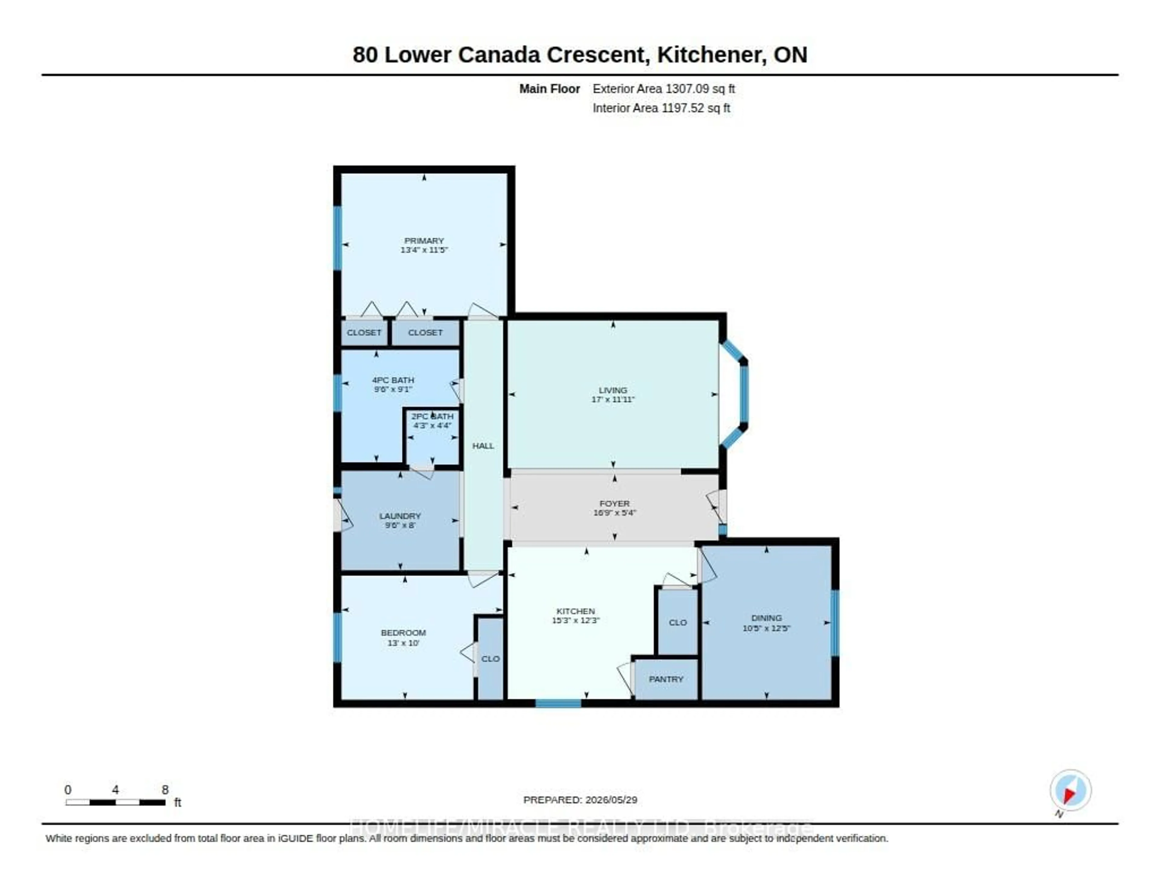 Floor plan for 80 Lower Canada Cres, Kitchener Ontario N2P 1E8