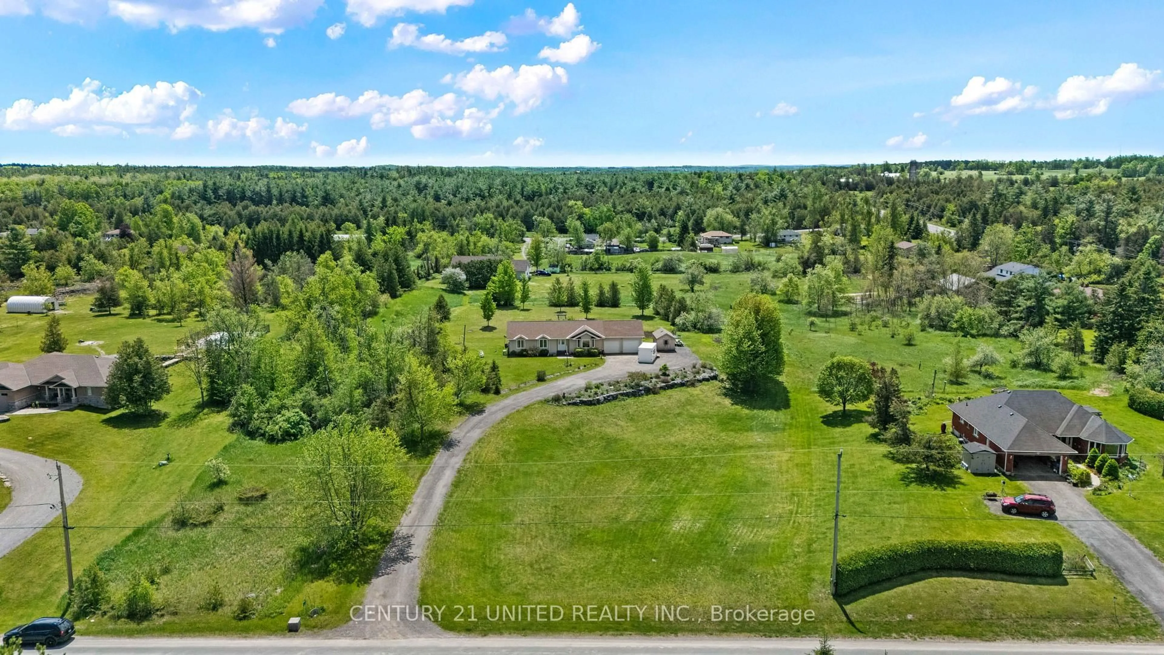 A pic from outside/outdoor area/front of a property/back of a property/a pic from drone, forest/trees view for 209 Lonsberry Lane, Douro-Dummer Ontario K0L 2A0