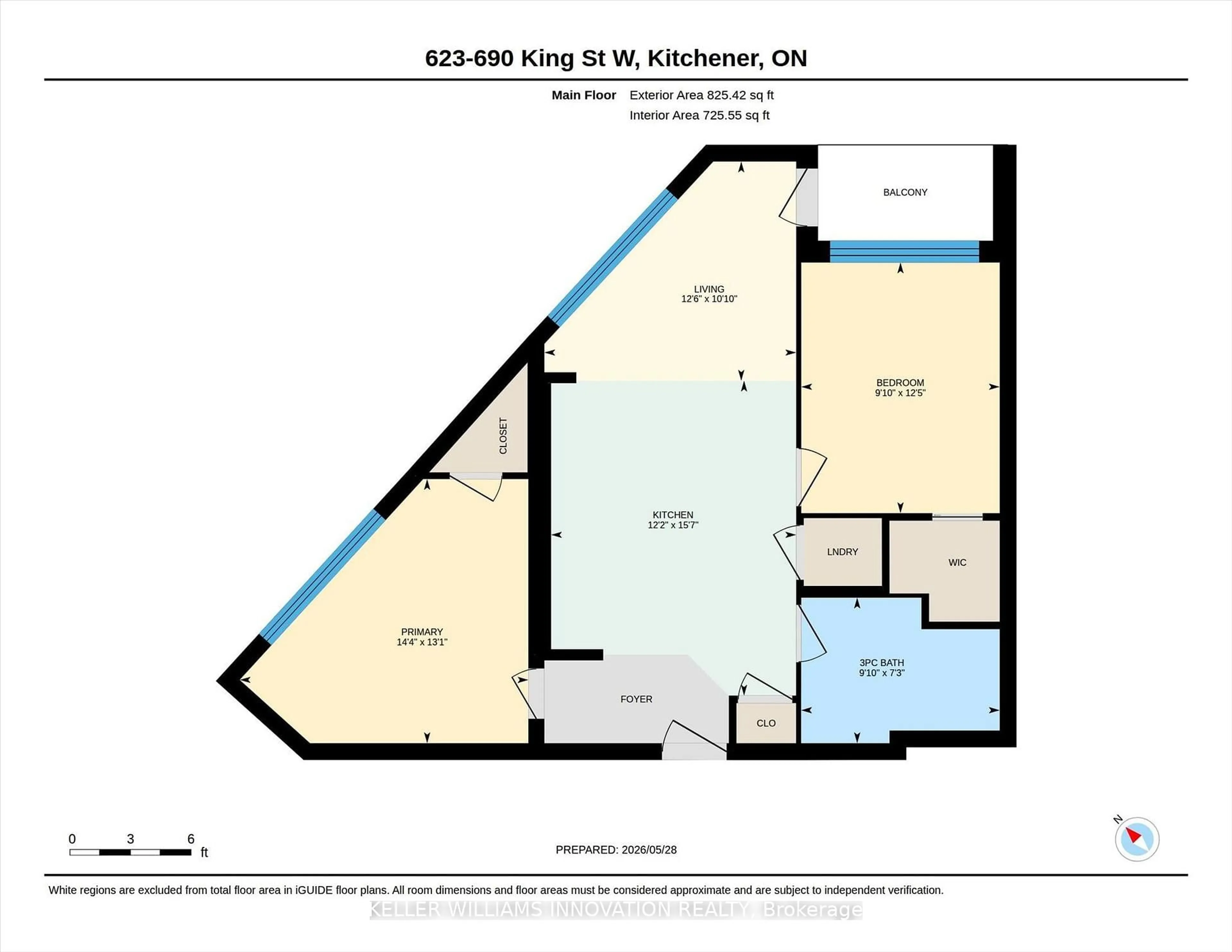 Floor plan for 690 King St #623, Kitchener Ontario N2H 5L8