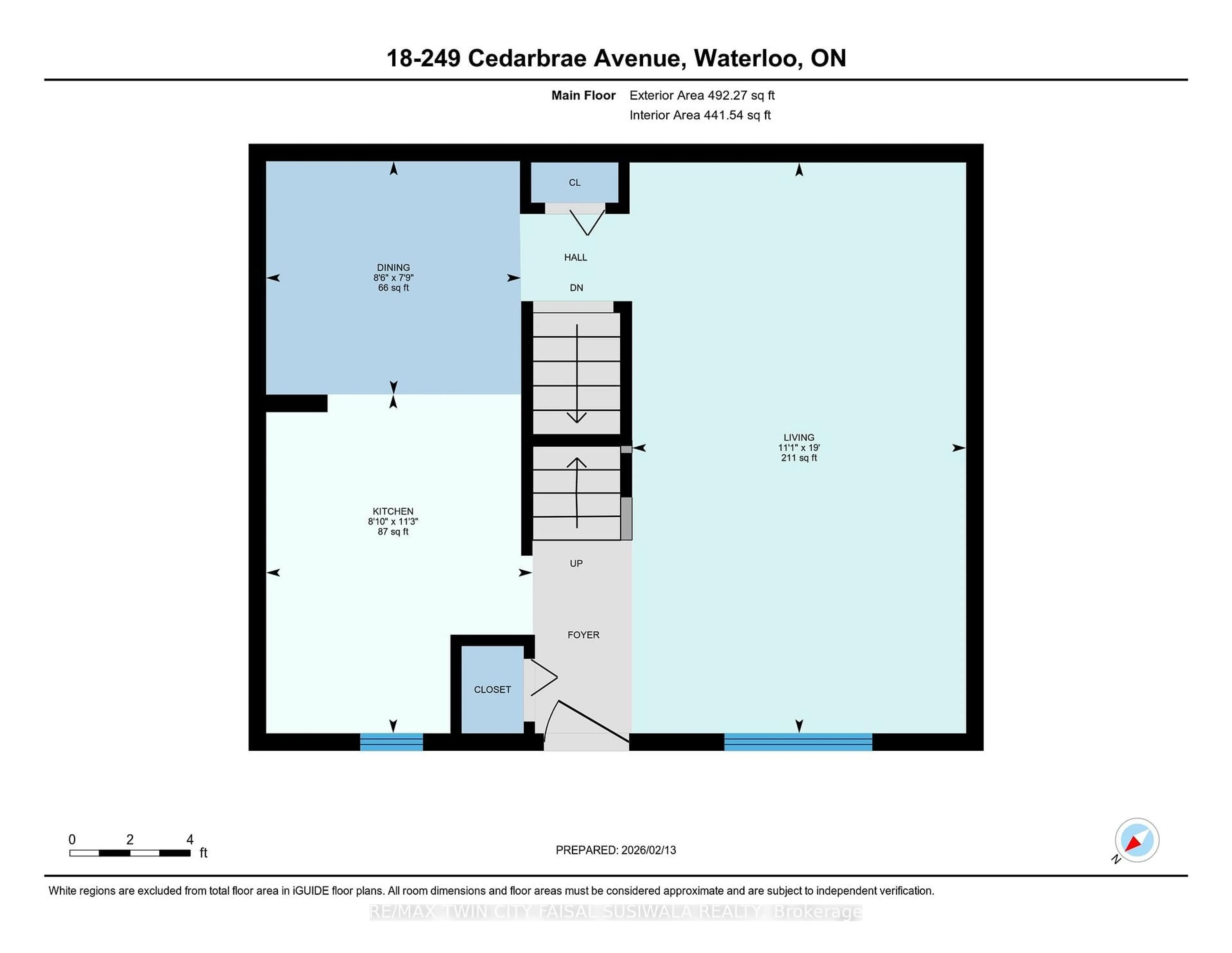 Floor plan for 249 Cedarbrae Ave #18, Waterloo Ontario N2L 4S8