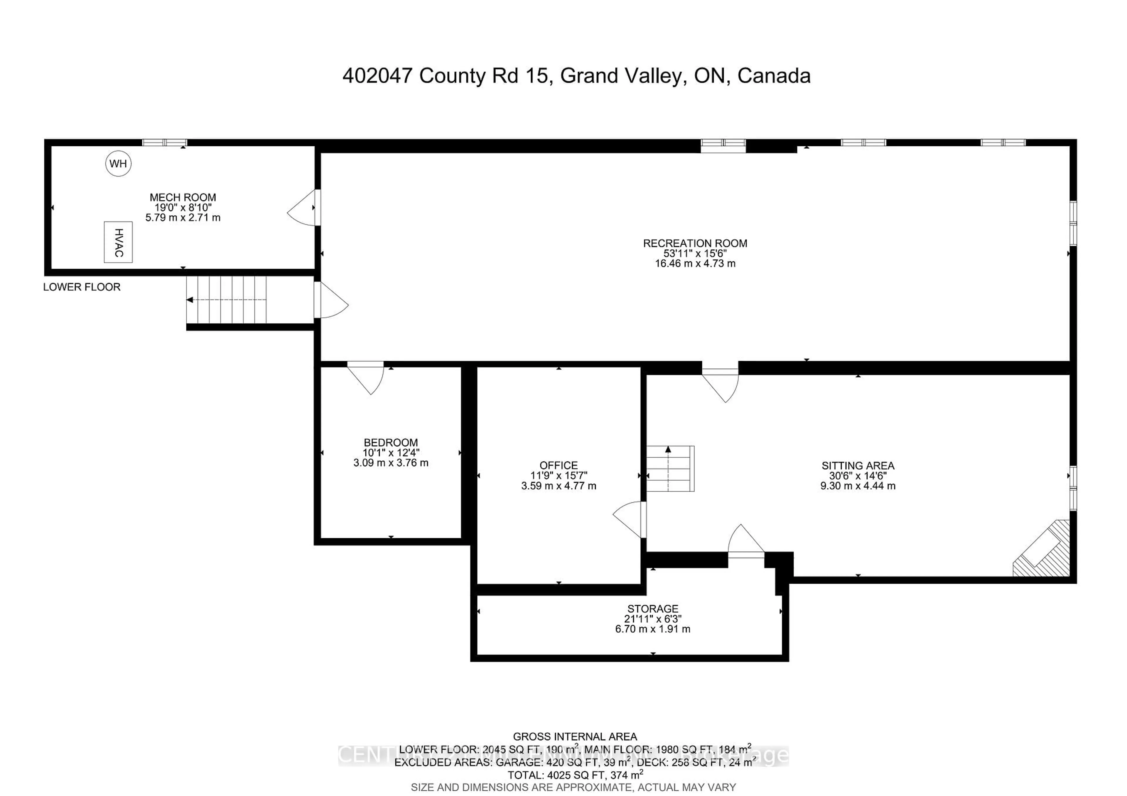 Floor plan for 402047 County Rd 15, East Luther Grand Valley Ontario L9W 0Z2