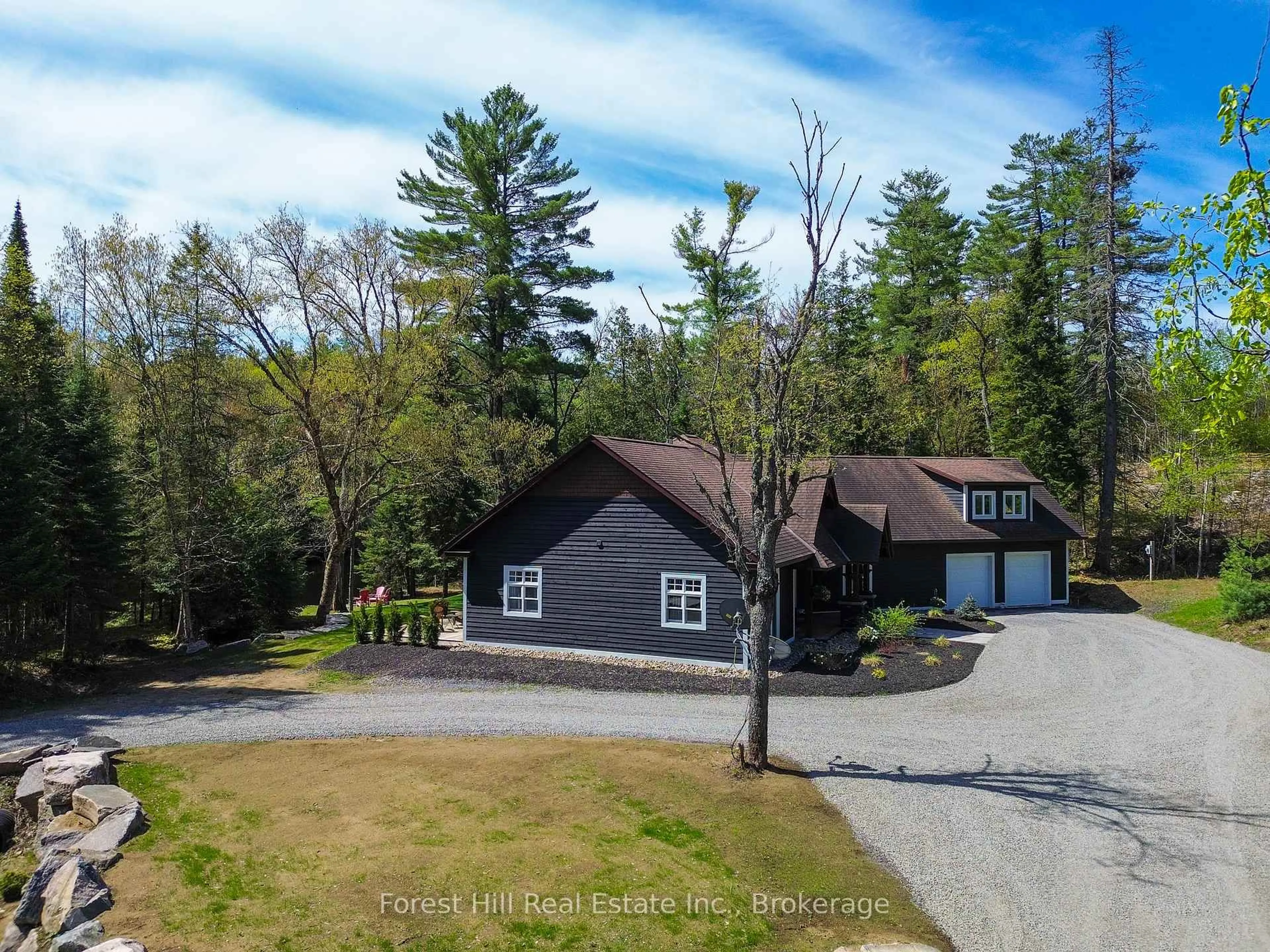 A pic from outside/outdoor area/front of a property/back of a property/a pic from drone, unknown for 1246 High Falls Rd, Bracebridge Ontario P1L 0L1