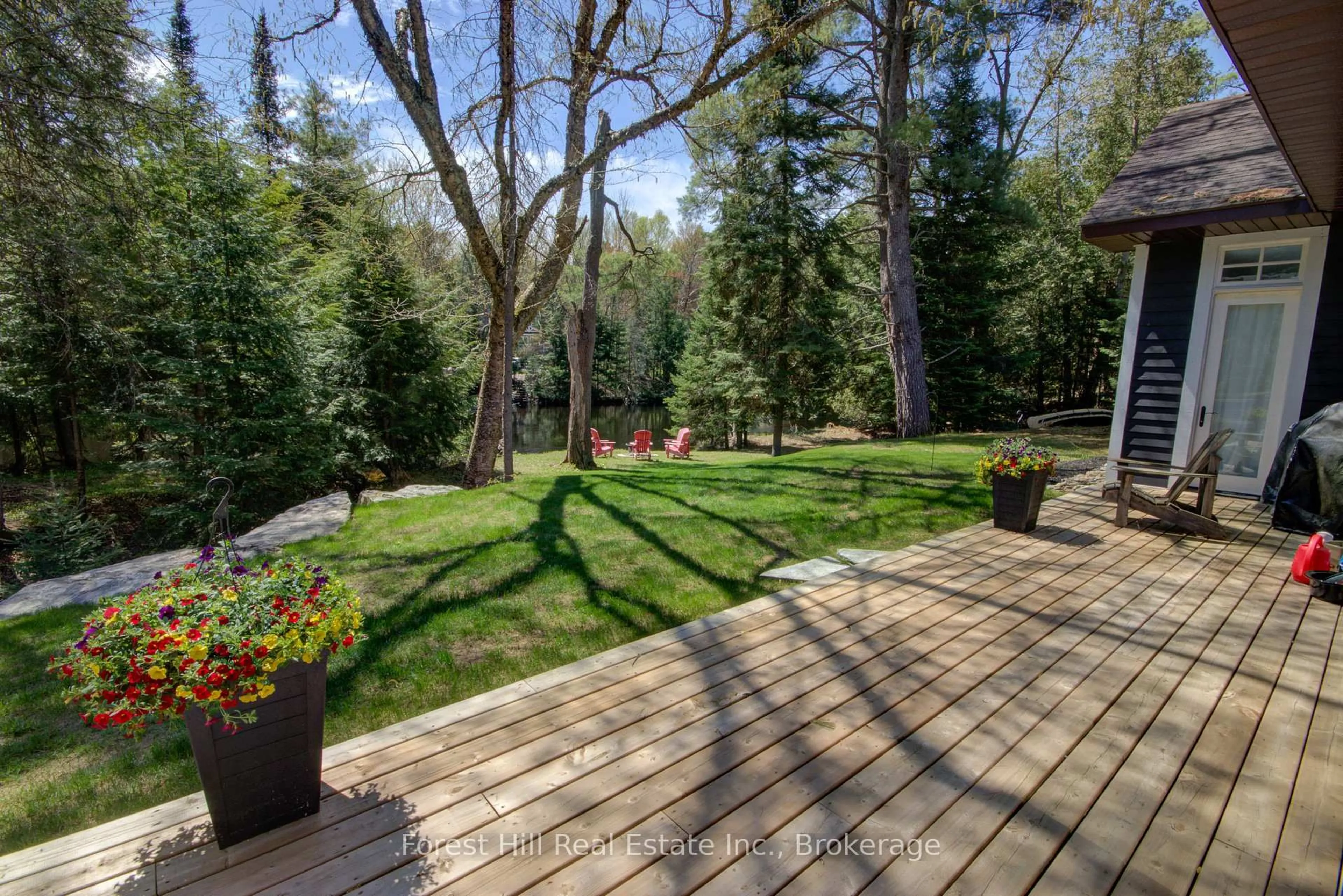 Patio, forest/trees view for 1246 High Falls Rd, Bracebridge Ontario P1L 0L1