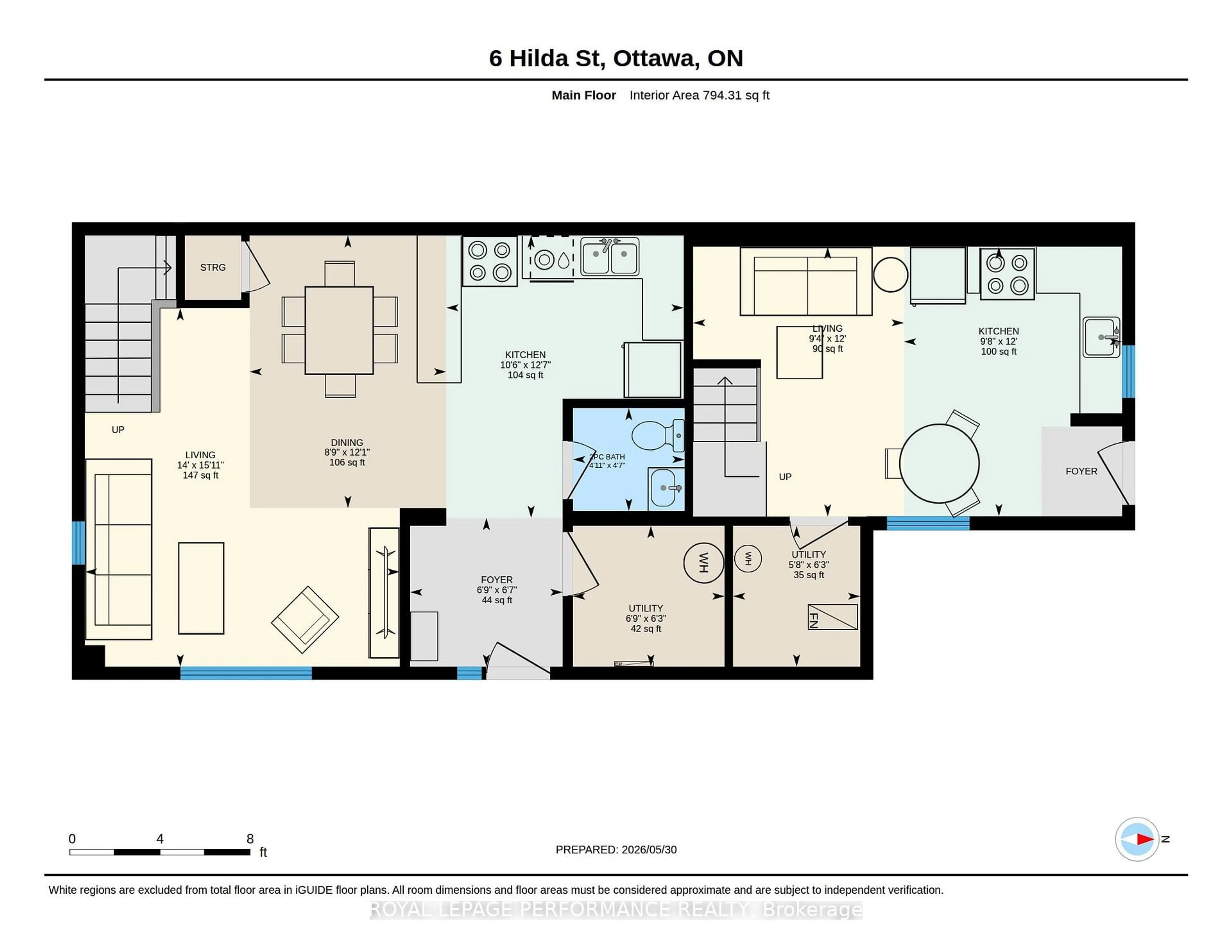 Floor plan for 6 Hilda St, Ottawa Ontario K1Y 2A9
