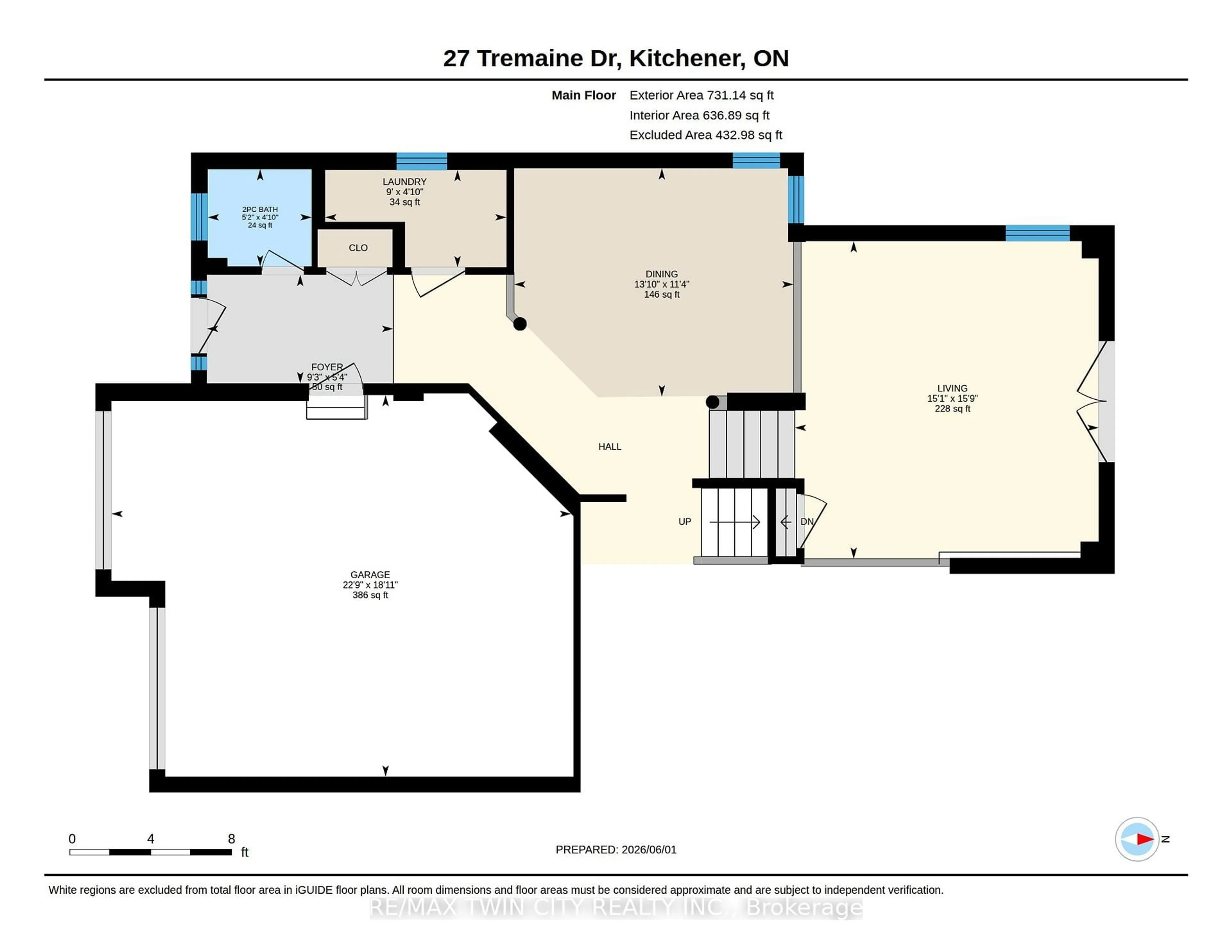 Floor plan for 27 Tremaine Dr, Kitchener Ontario N2A 4L9