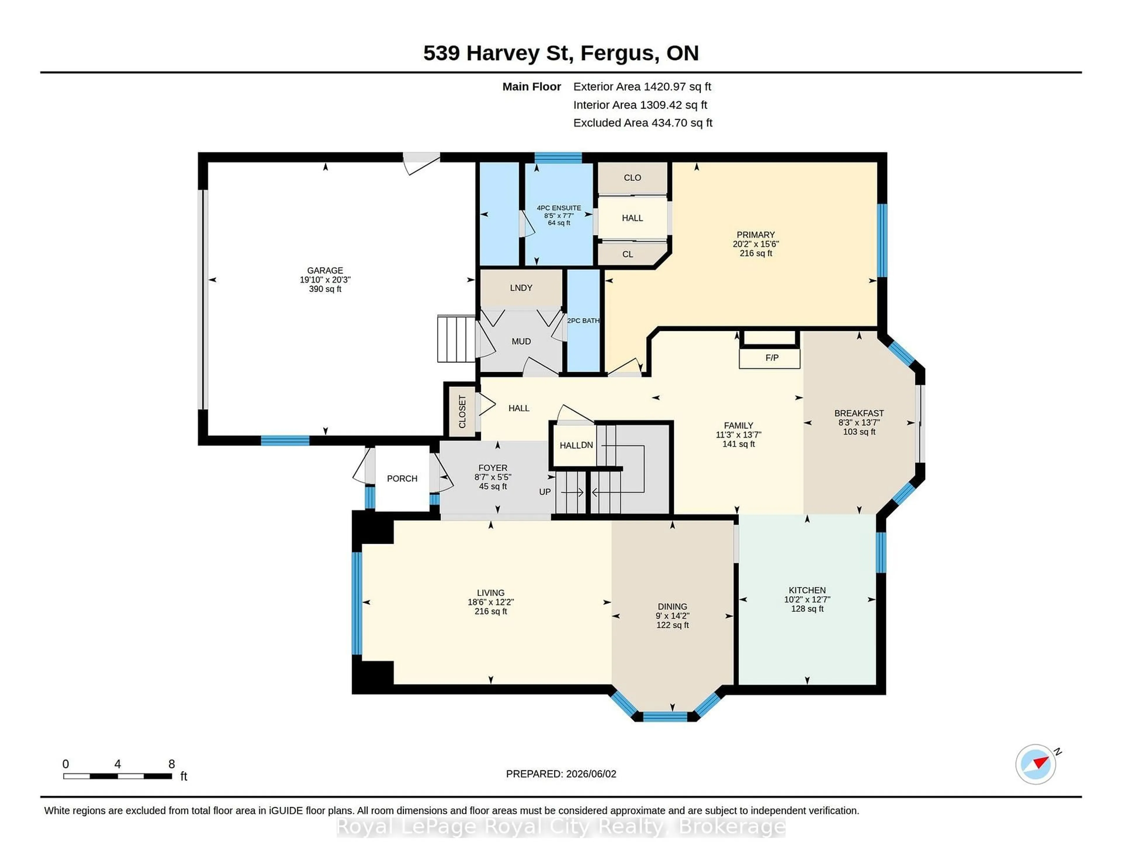 Floor plan for 539 Harvey St, Centre Wellington Ontario N1M 3K2
