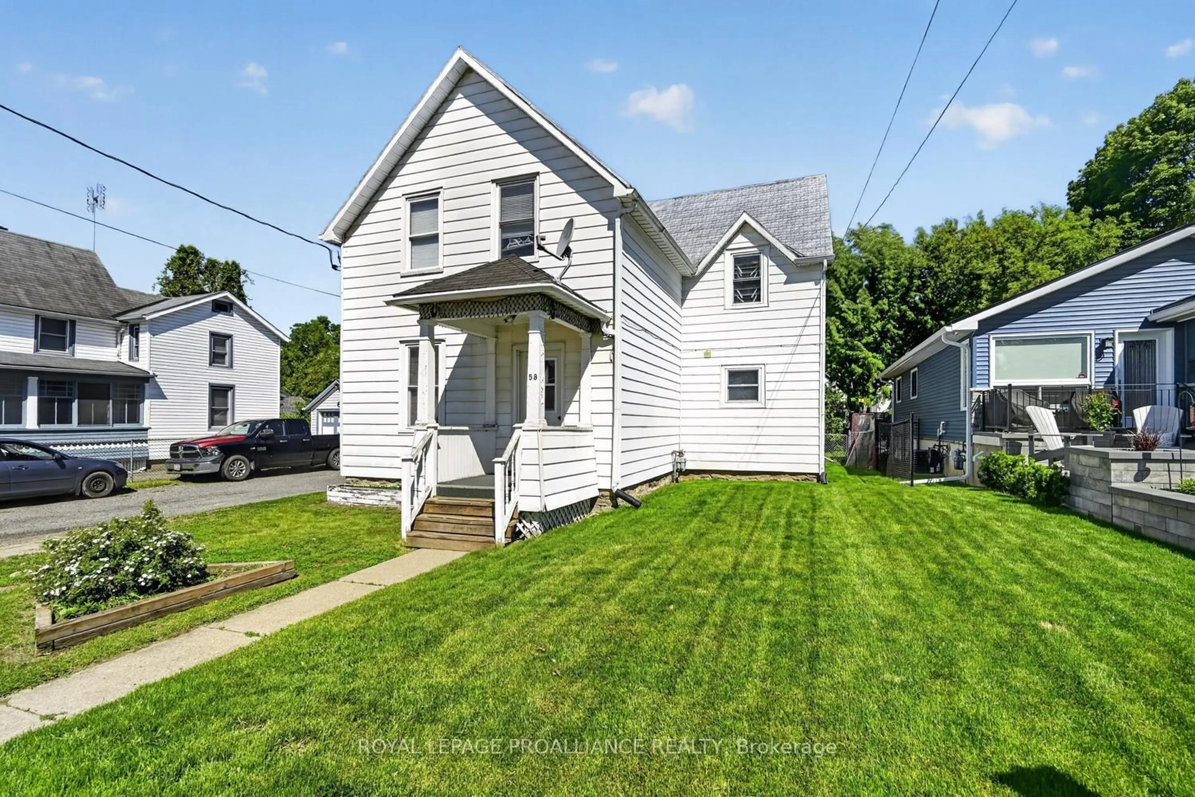 Home with vinyl exterior material, street for 58 Abbott St, Brockville Ontario K6V 4A6