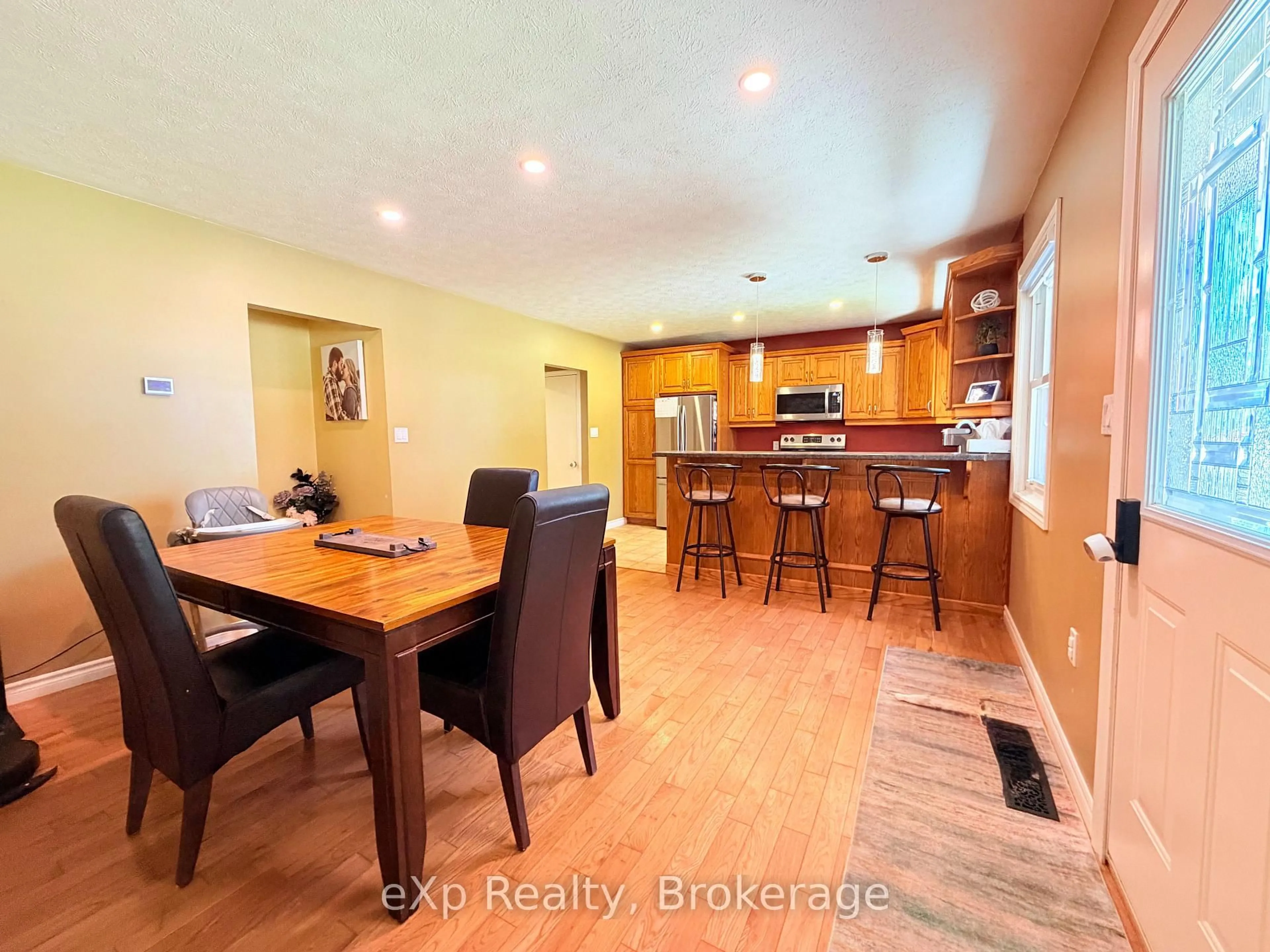 Open concept kitchen, wood/laminate floor for 1272 Bruce 12 Rd, South Bruce Ontario N0G 1W0