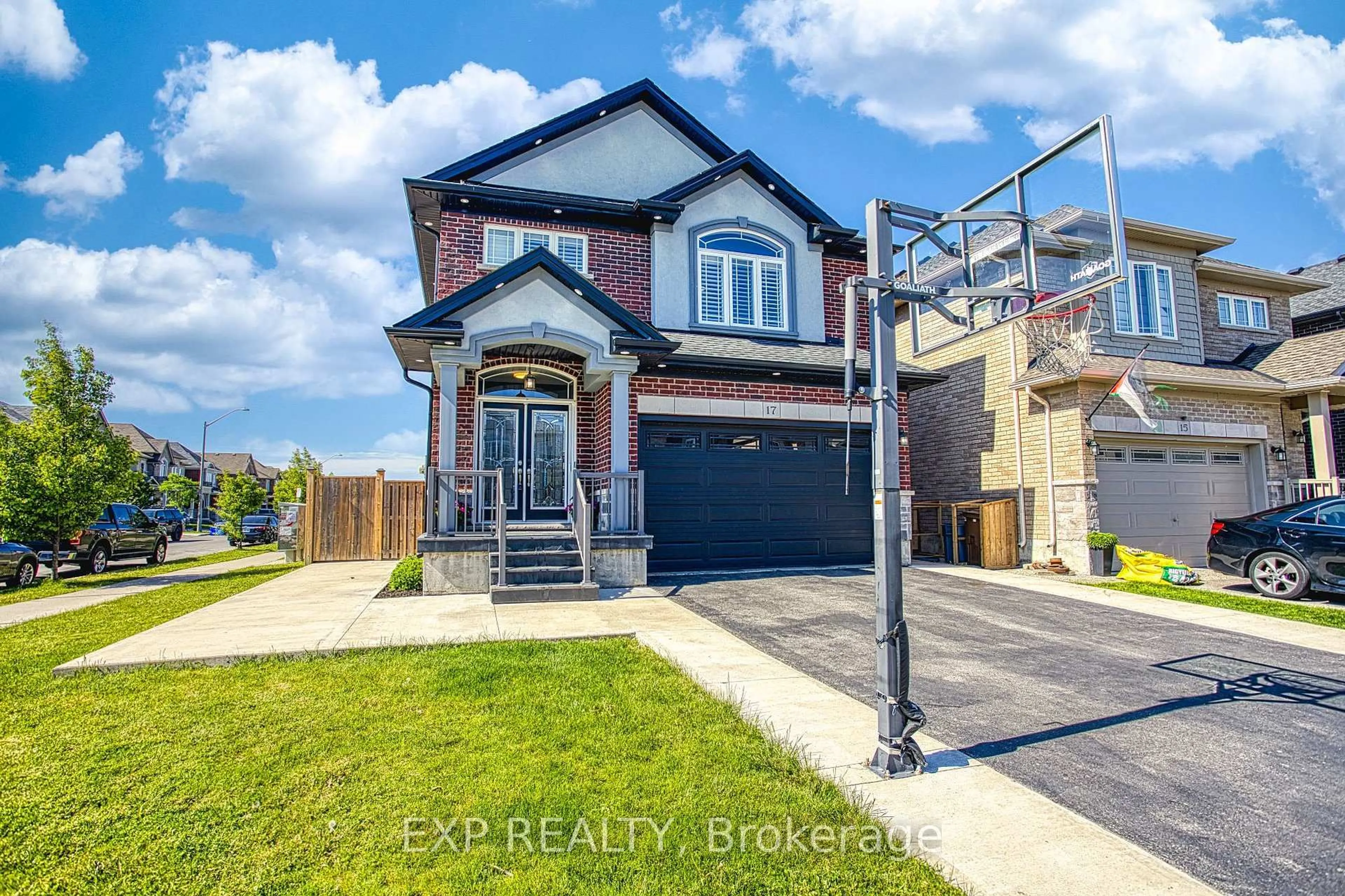 Home with brick exterior material, street for 17 Narbonne Cres, Hamilton Ontario L8J 0J7