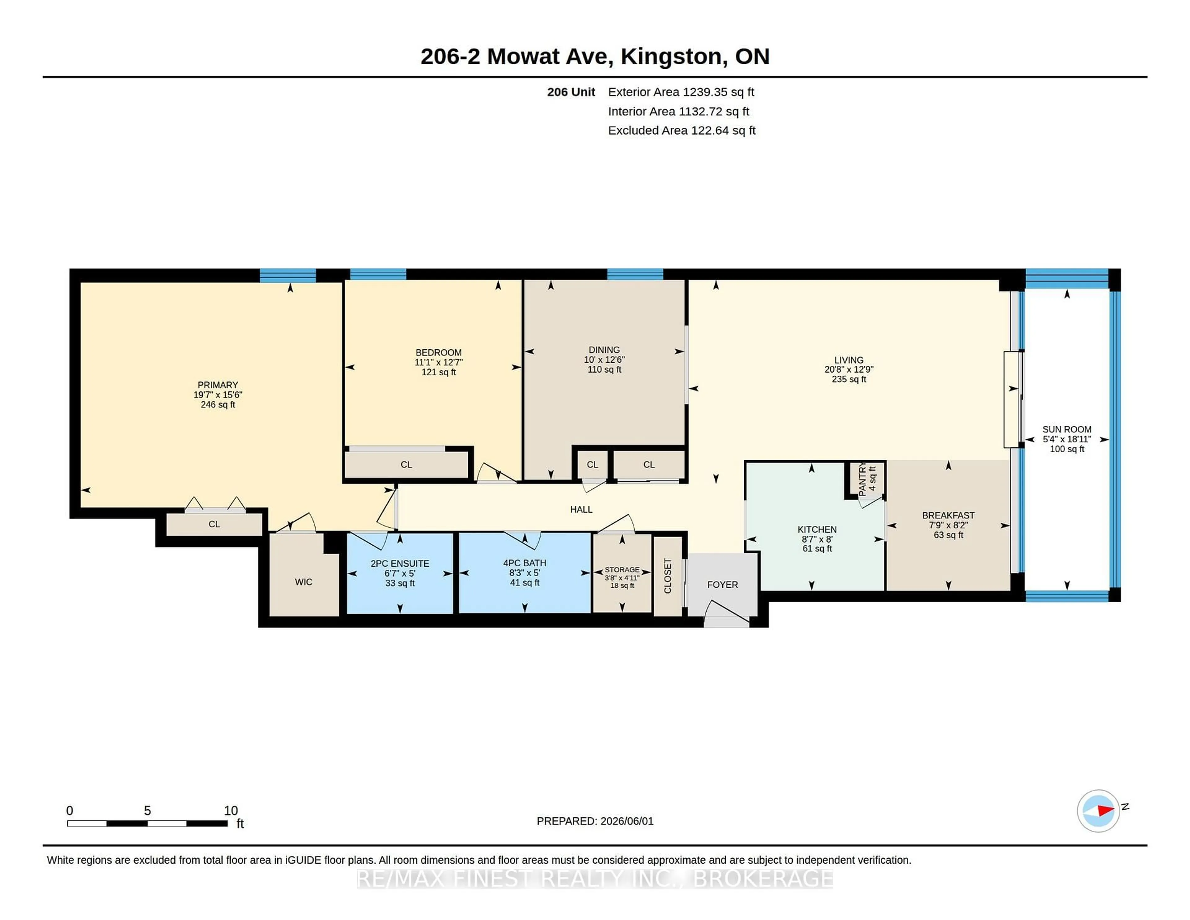 Floor plan for 2 Mowat Ave #206, Kingston Ontario K7M 1K1
