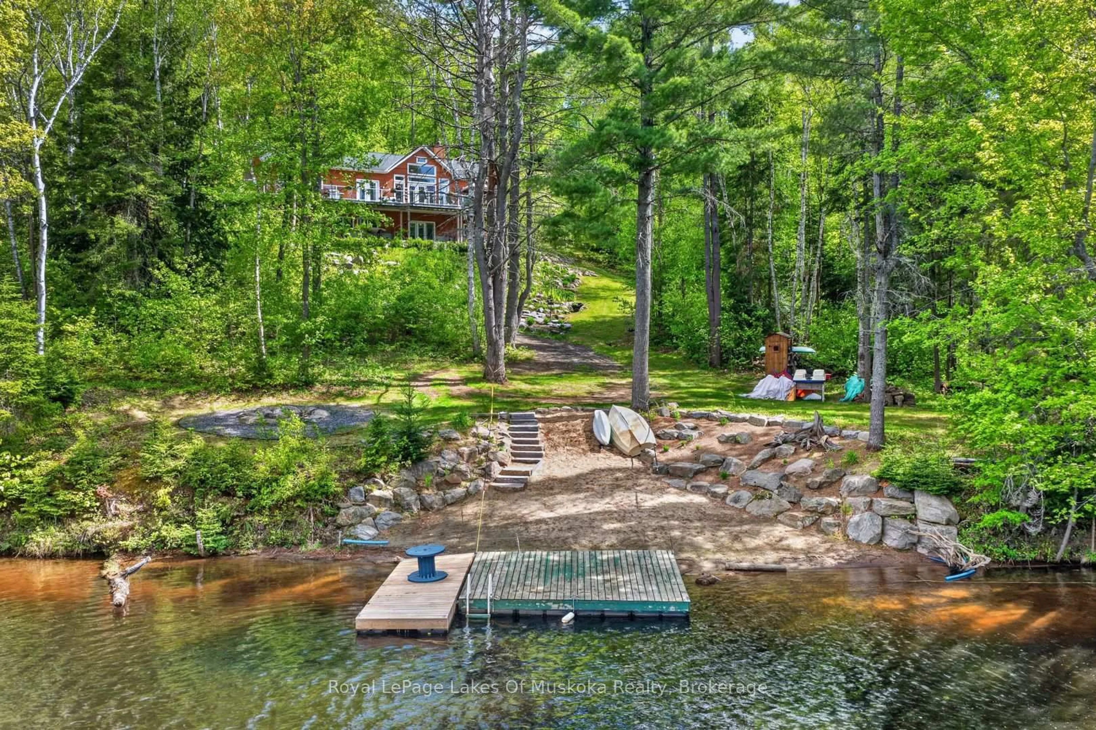 Patio, water/lake/river/ocean view for 400 Markles Rd, Huntsville Ontario P1H 0J1