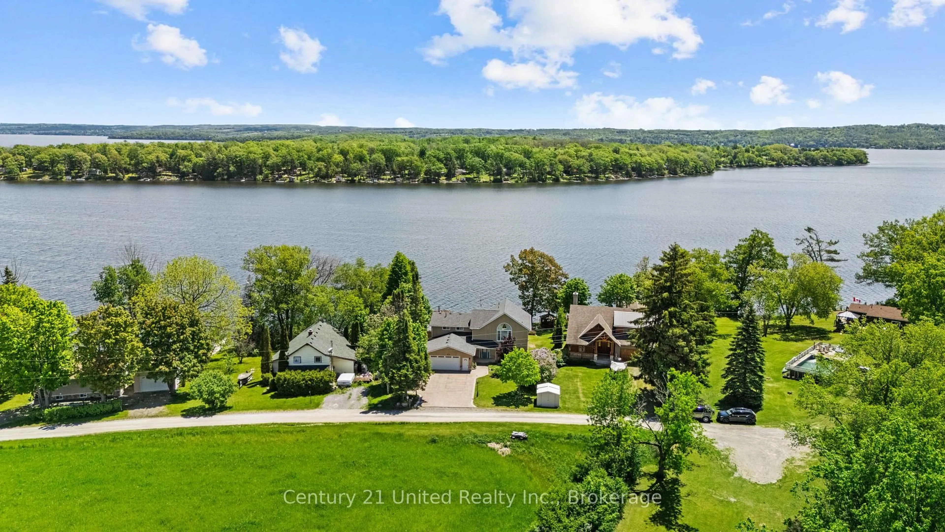 A pic from outside/outdoor area/front of a property/back of a property/a pic from drone, water/lake/river/ocean view for 825 Southview Dr, Otonabee-South Monaghan Ontario K0L 1B0