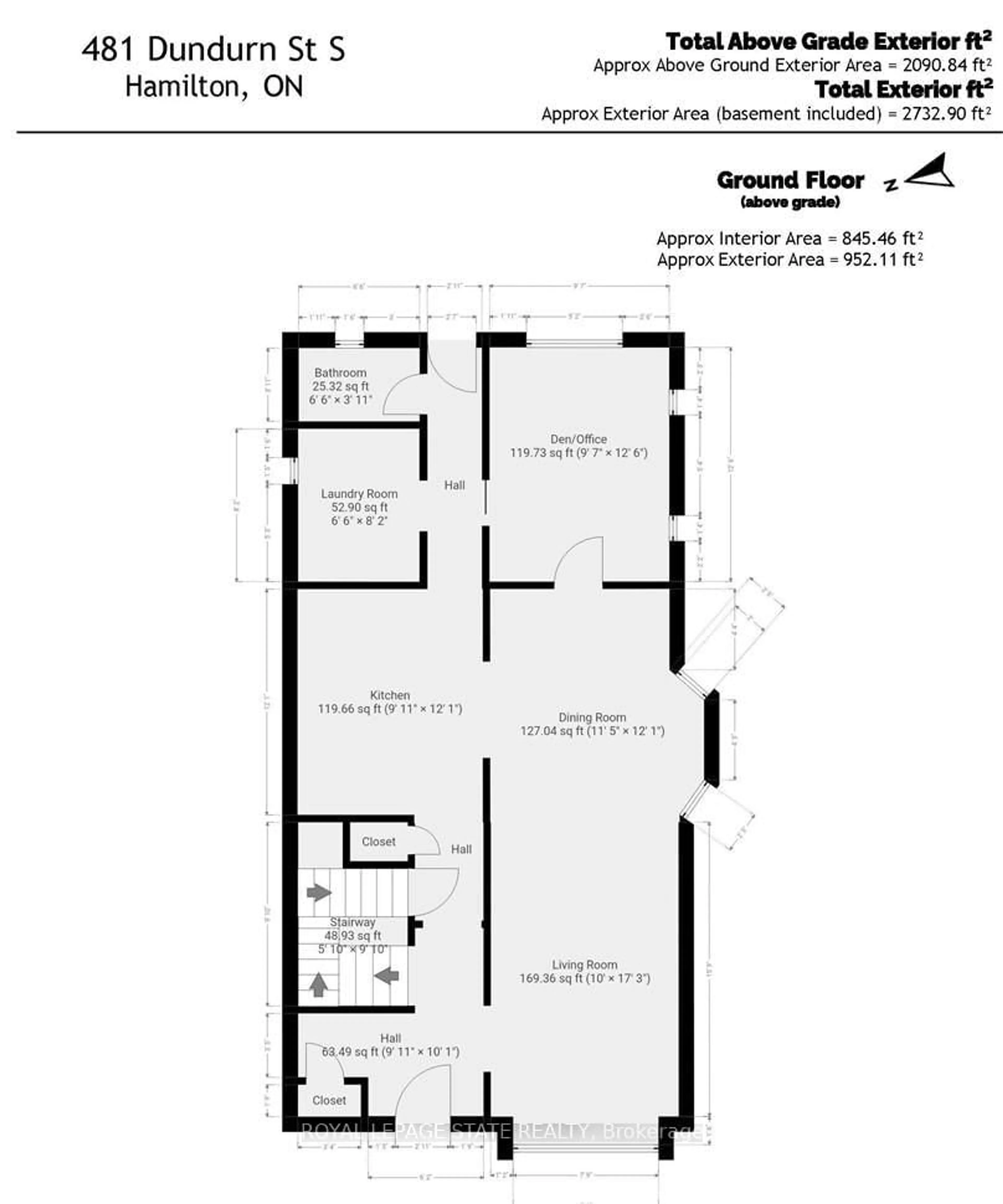 Floor plan for 481 Dundurn St, Hamilton Ontario L8P 4M2