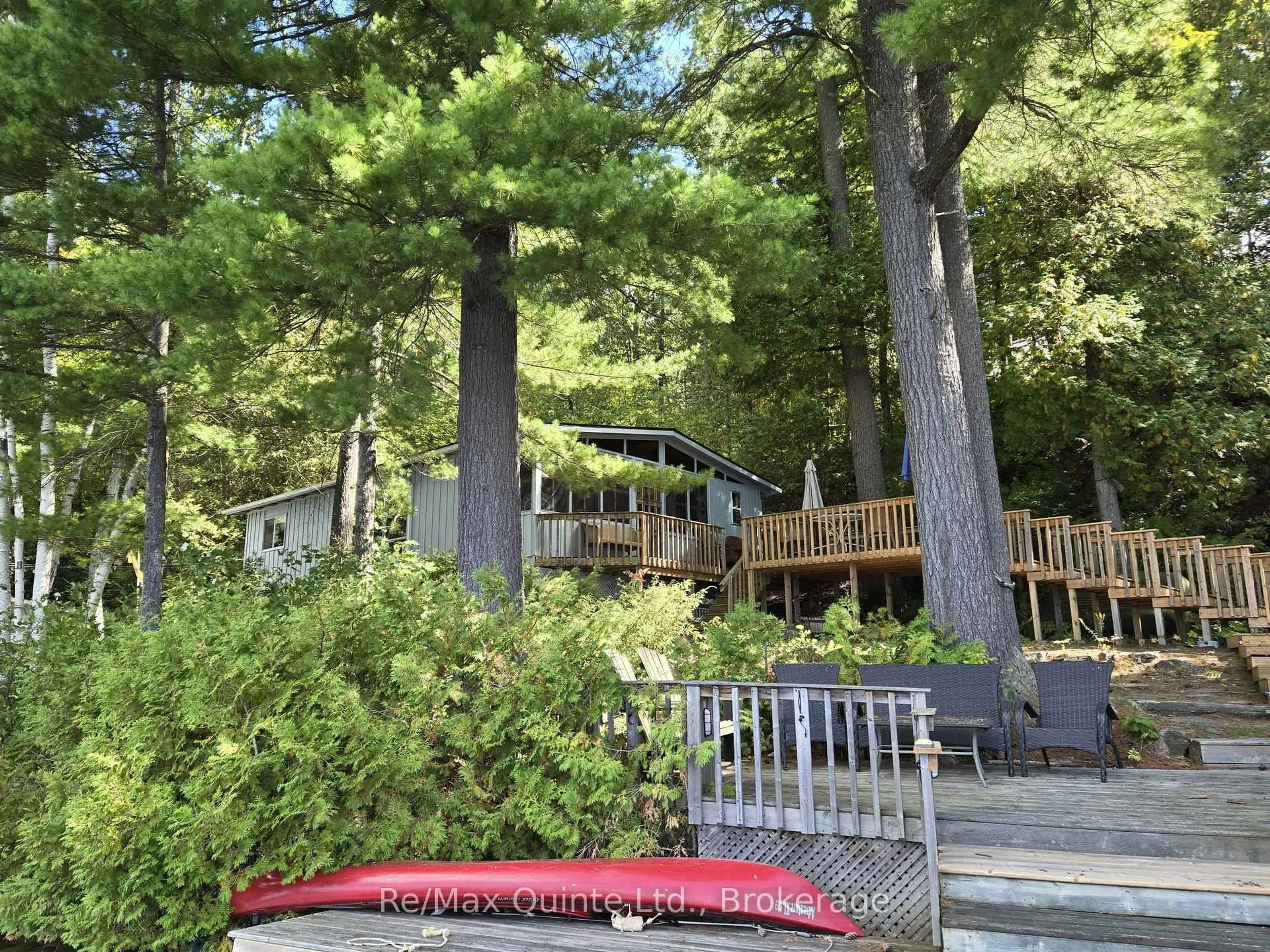 Patio, forest/trees view for 1261A Shawenegog Lake Lane, Cloyne Ontario K0H 1K0