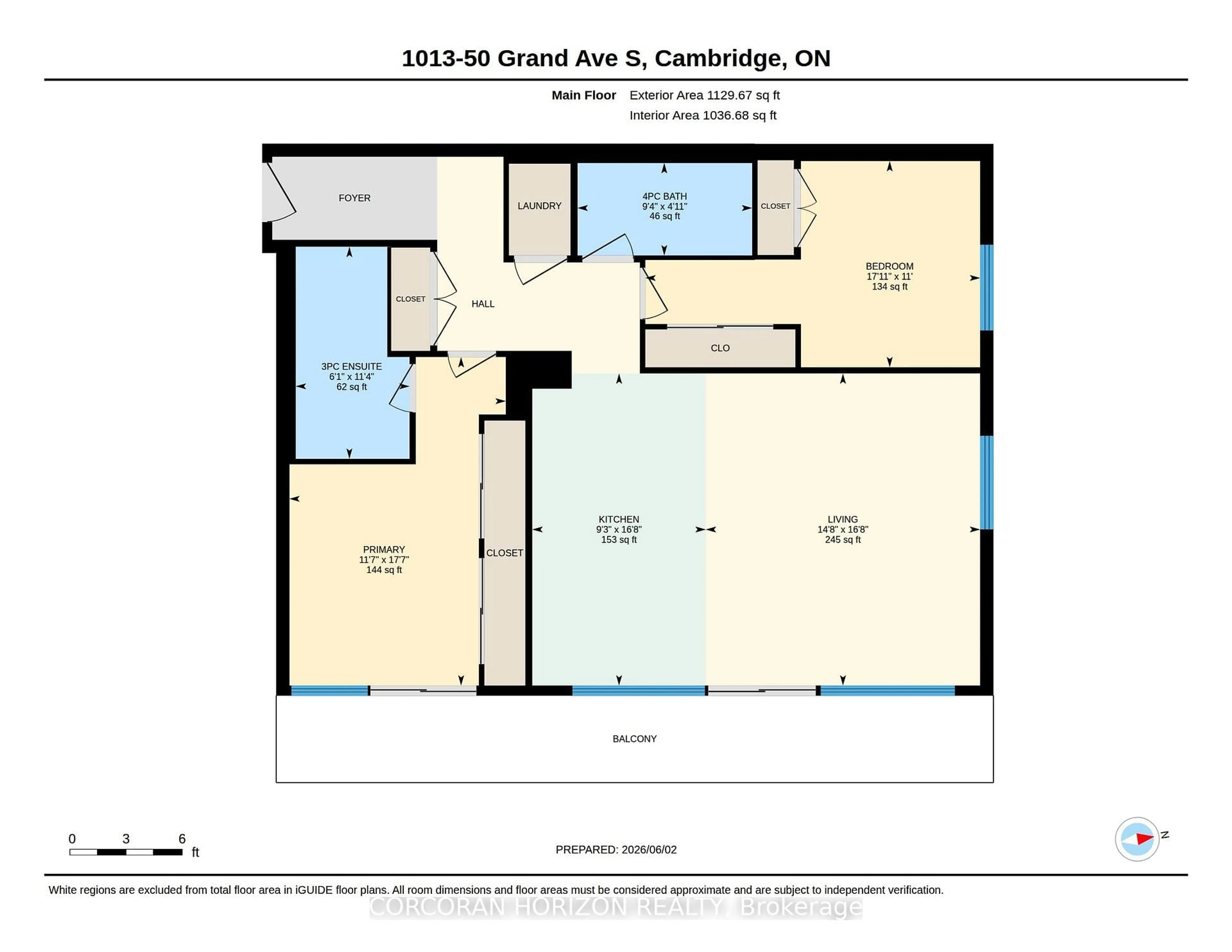 Floor plan for 50 Grand Ave #1013, Cambridge Ontario N1S 0C2