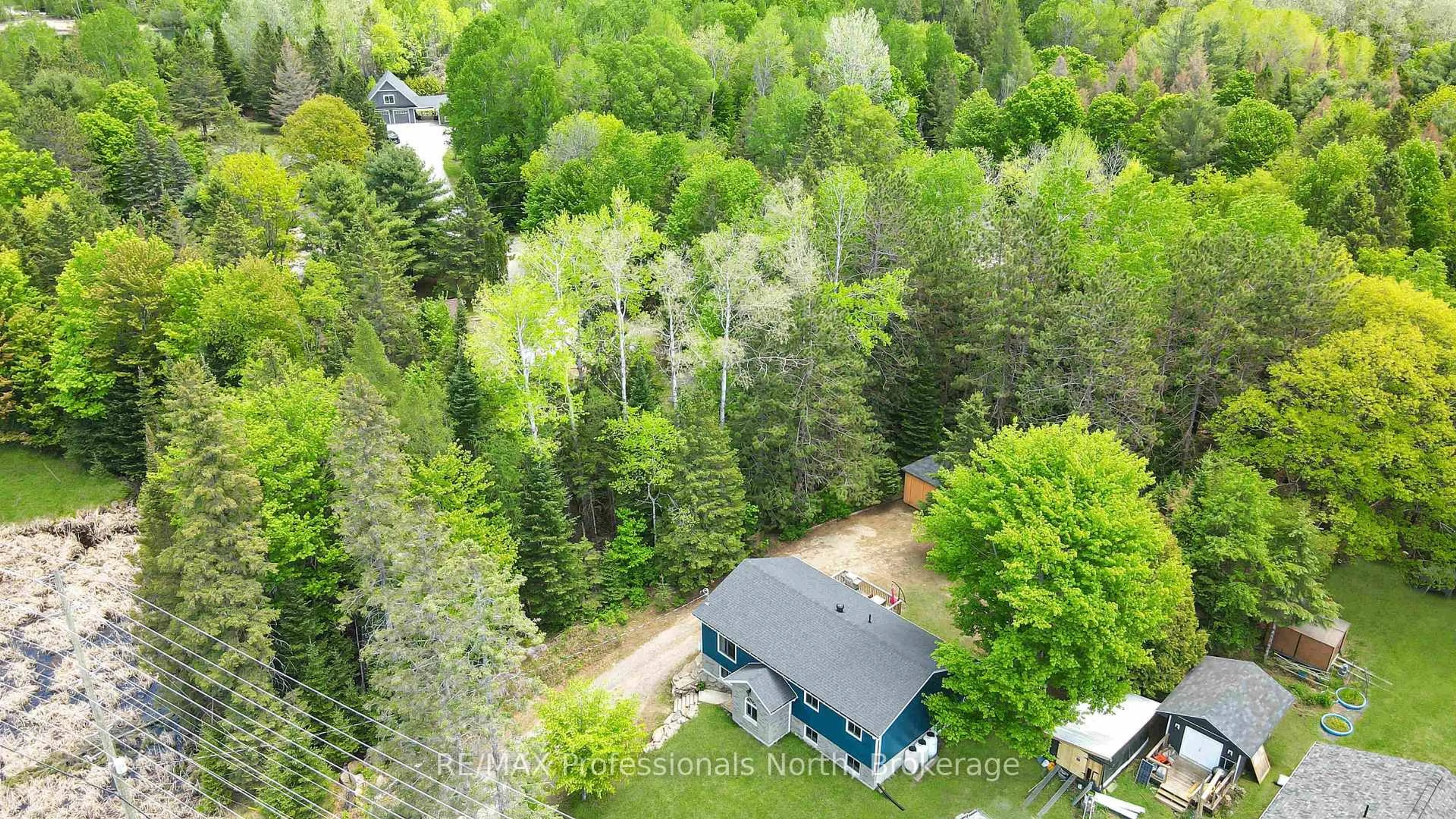 A pic from outside/outdoor area/front of a property/back of a property/a pic from drone, forest/trees view for 4342 County Road 21, Dysart et al Ontario K0M 1S0