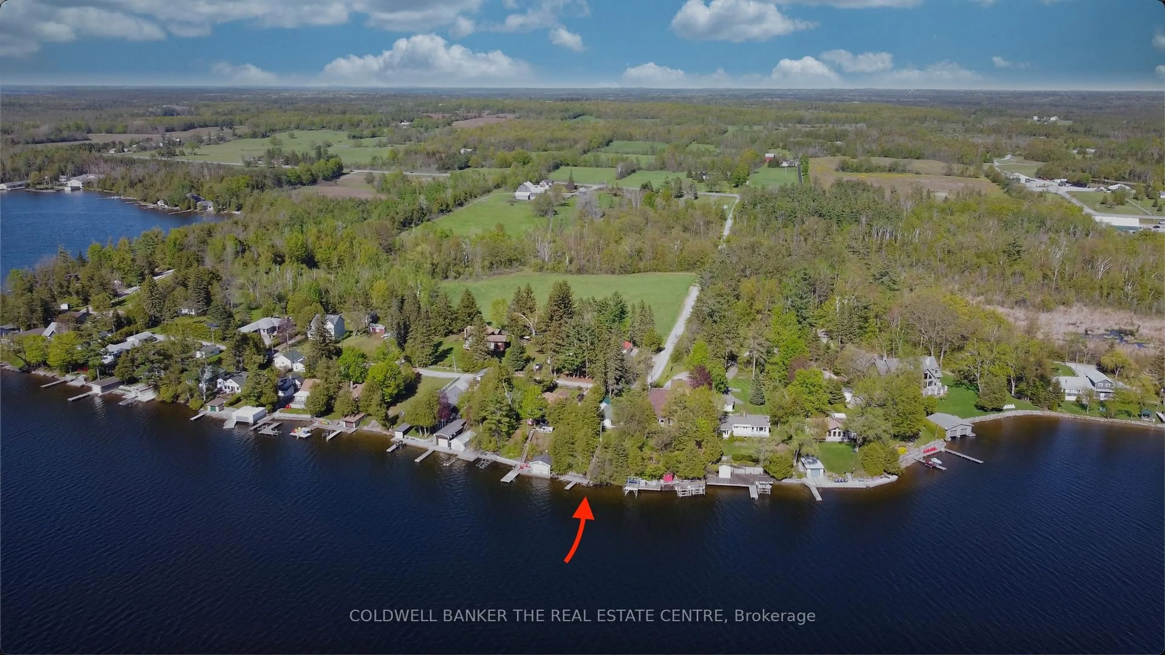 A pic from outside/outdoor area/front of a property/back of a property/a pic from drone, water/lake/river/ocean view for 57 Island View Rd, Kawartha Lakes Ontario K0M 1N0