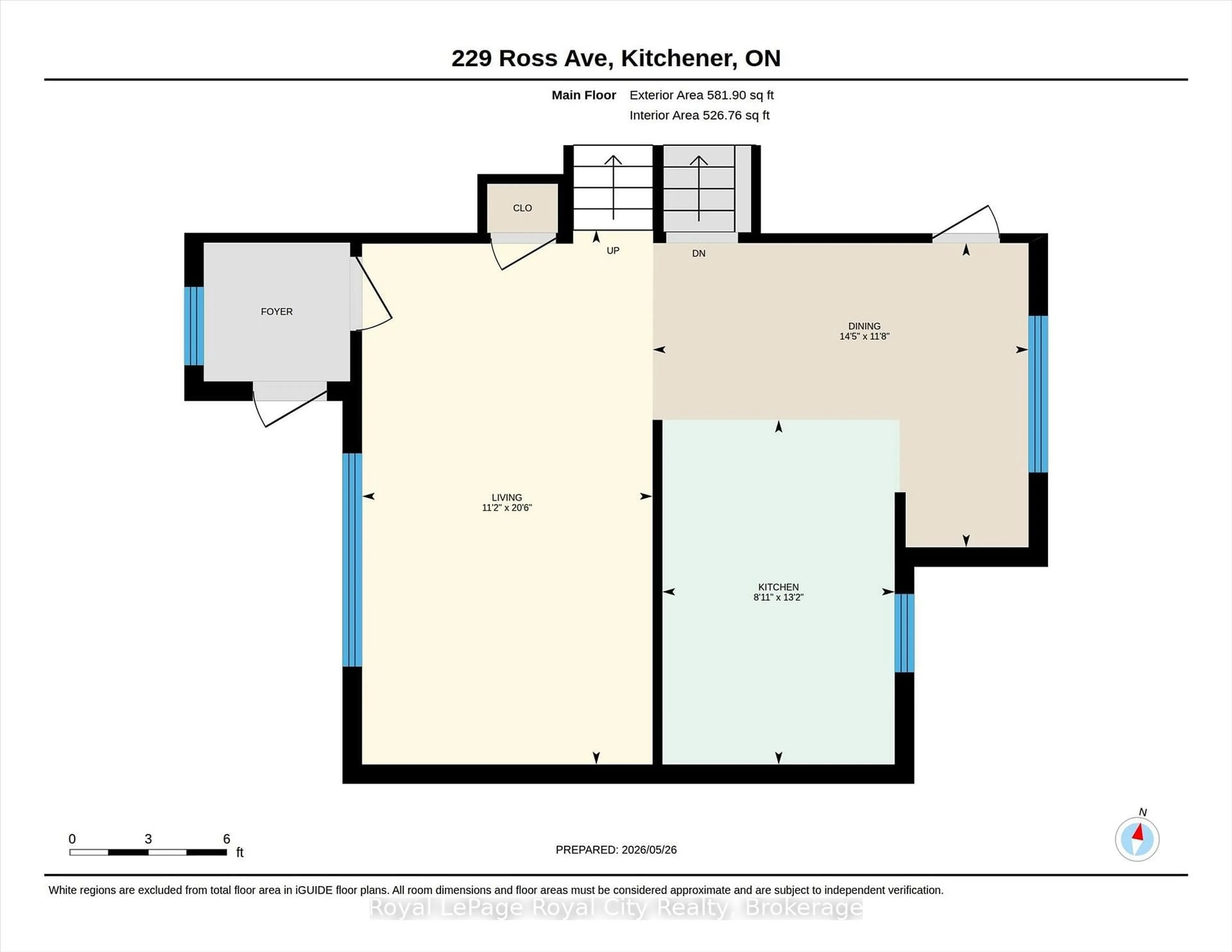 Floor plan for 229 Ross Ave, Kitchener Ontario N2A 1V7