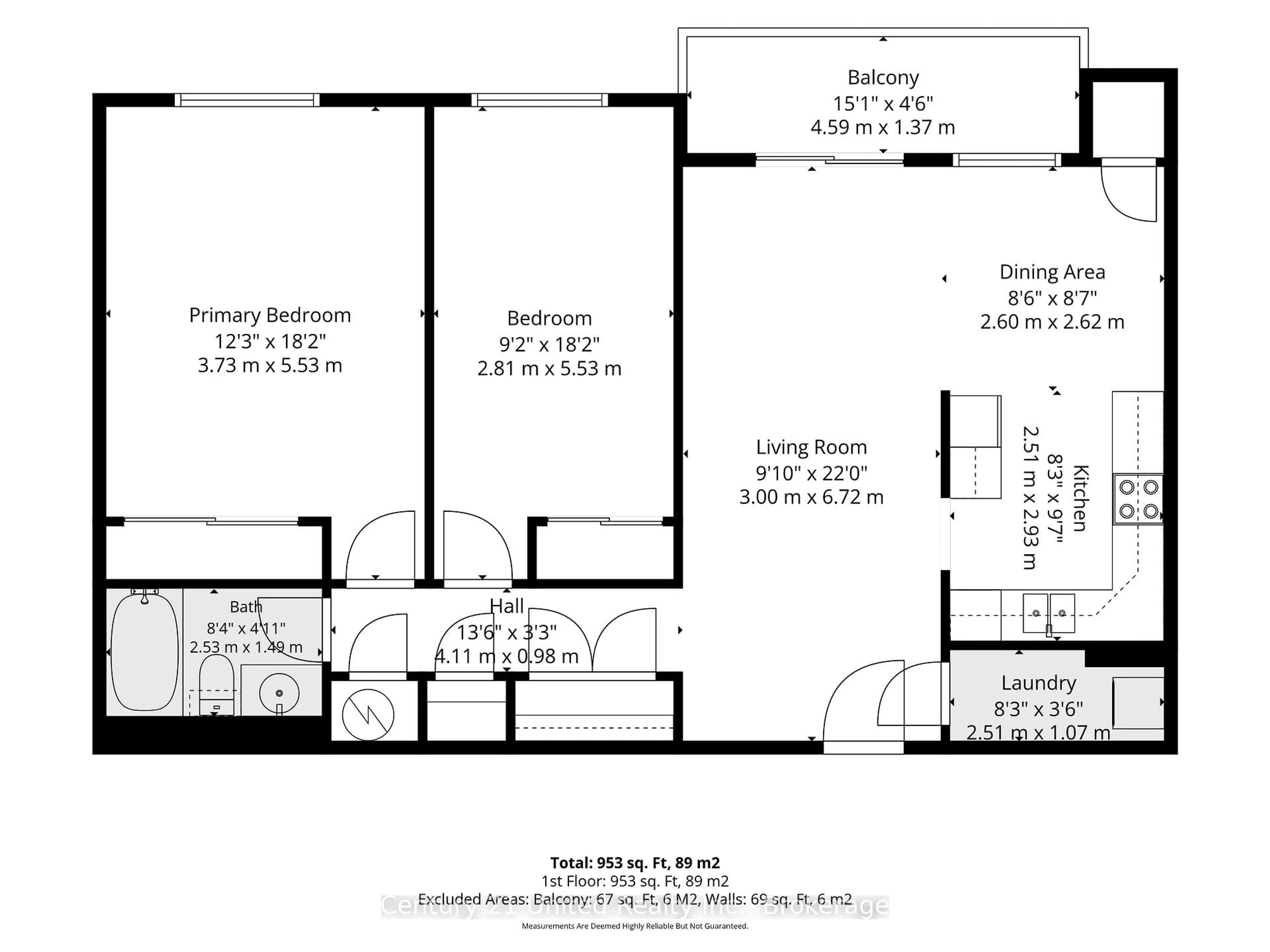 Floor plan for 841 Battell St #307, Cobourg Ontario K9A 0B9