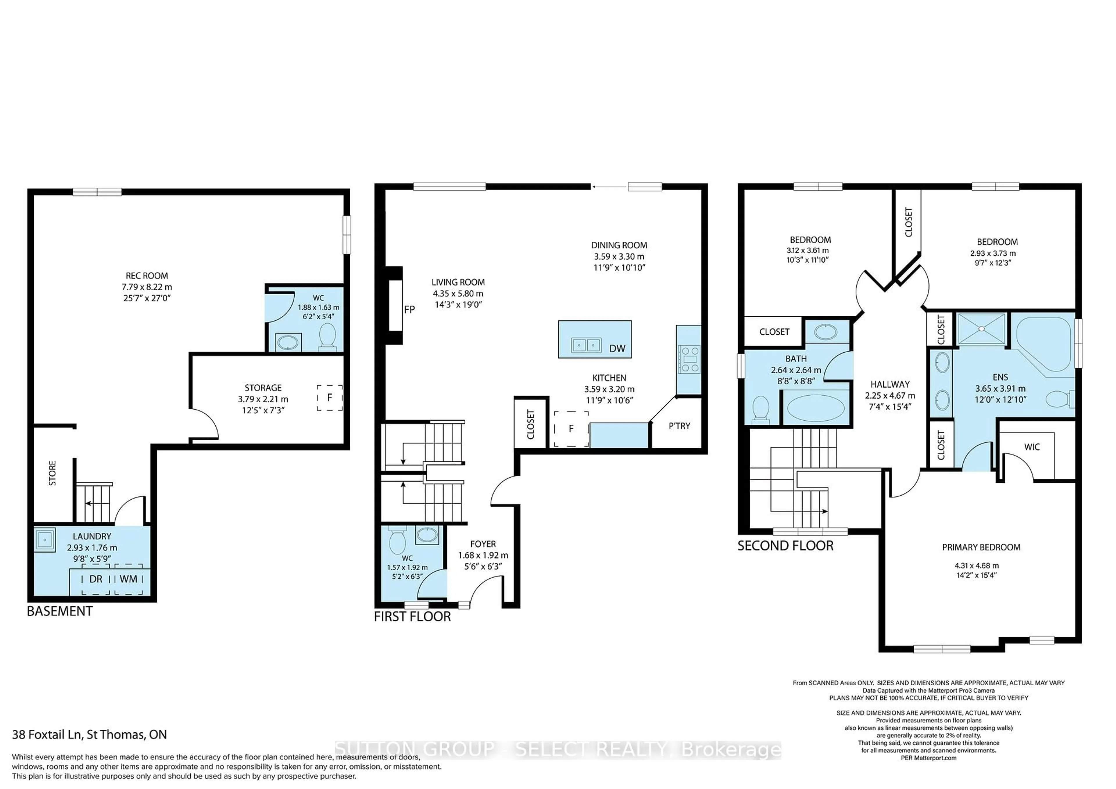 Floor plan for 38 Foxtail Lane, St. Thomas Ontario N5R 0K6