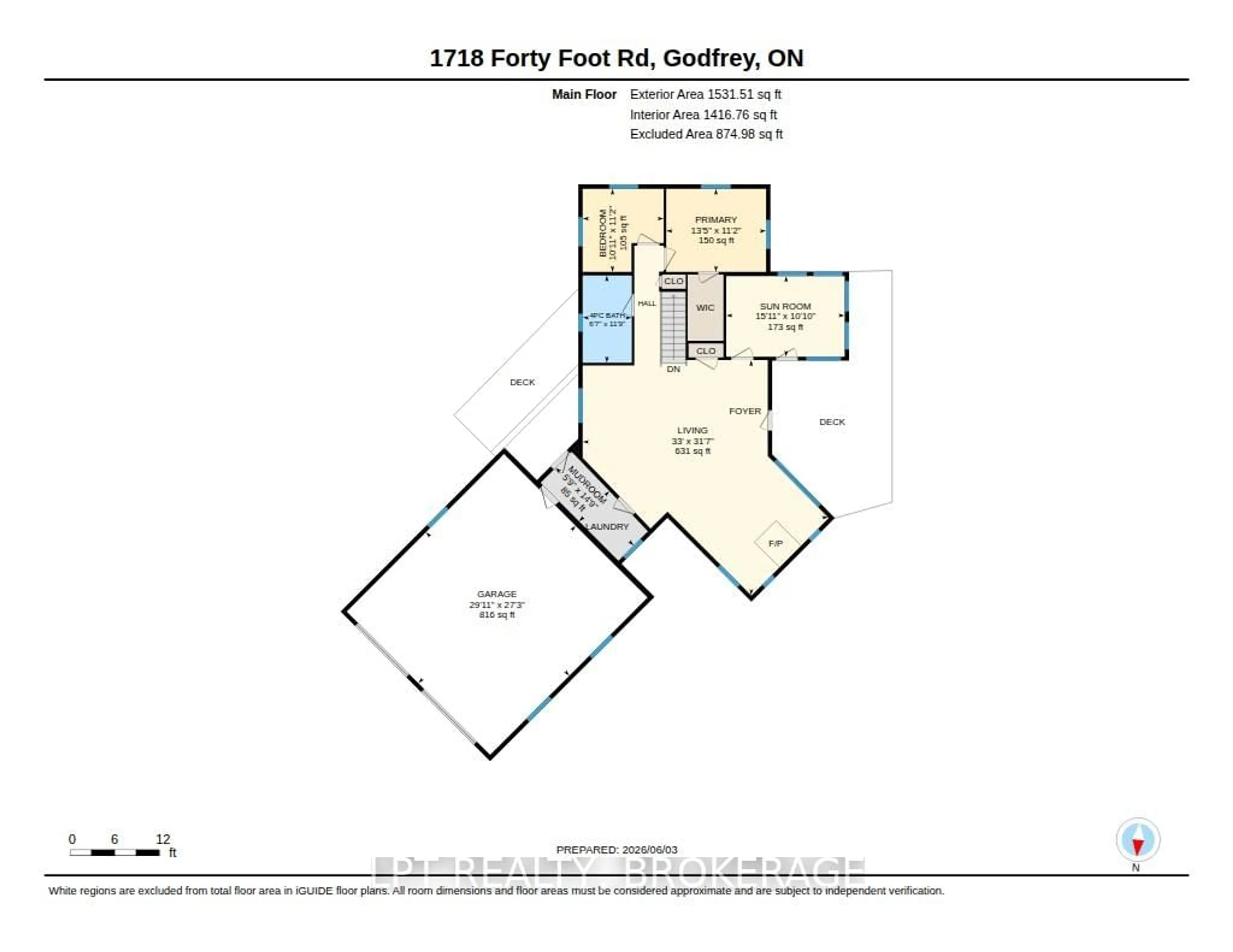 Floor plan for 1718 Forty Foot Rd, Godfrey Ontario K0H 1T0