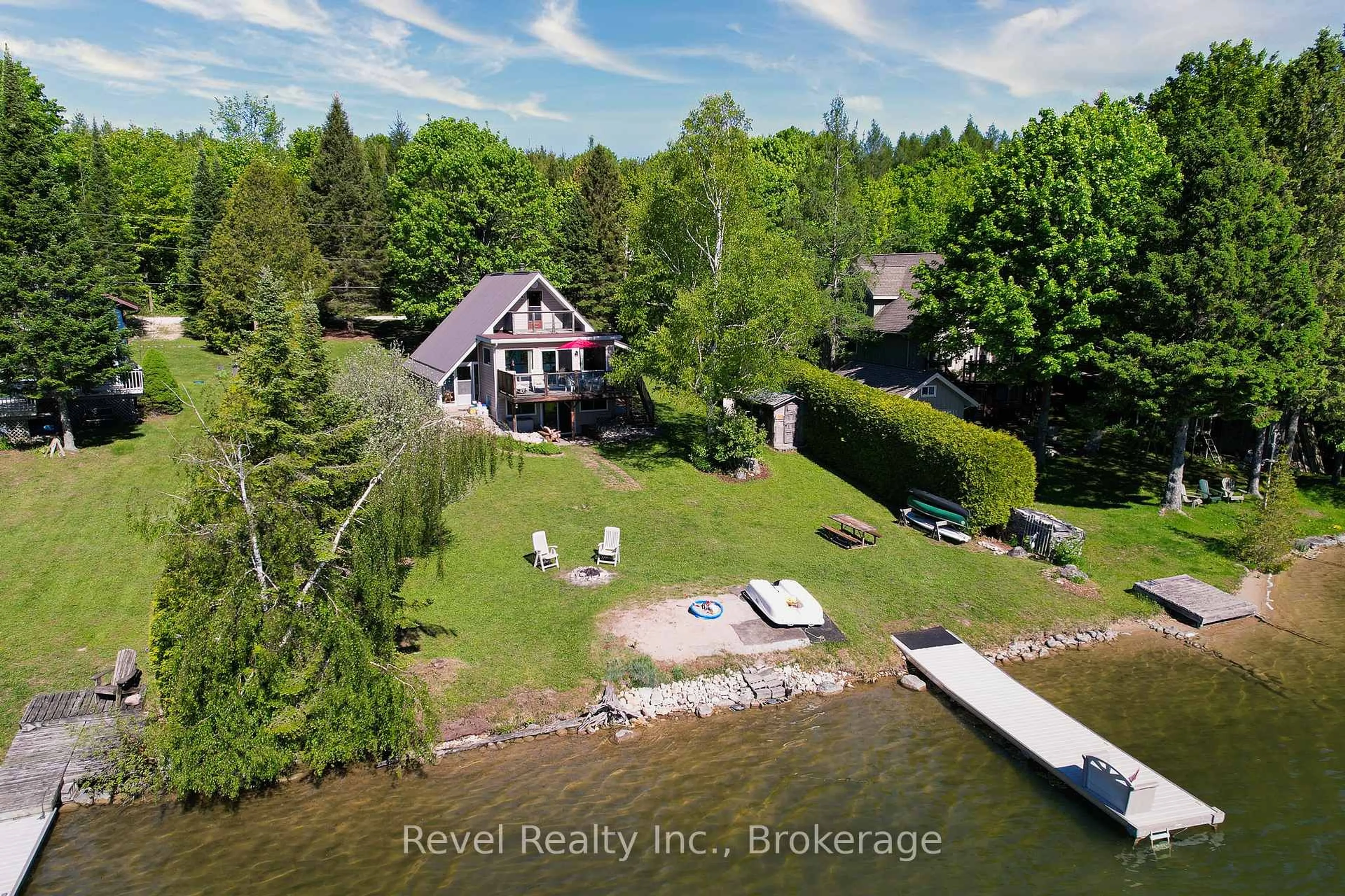 A pic from outside/outdoor area/front of a property/back of a property/a pic from drone, water/lake/river/ocean view for 123 Macdonalds Rd, Grey Highlands Ontario N0C 1E0