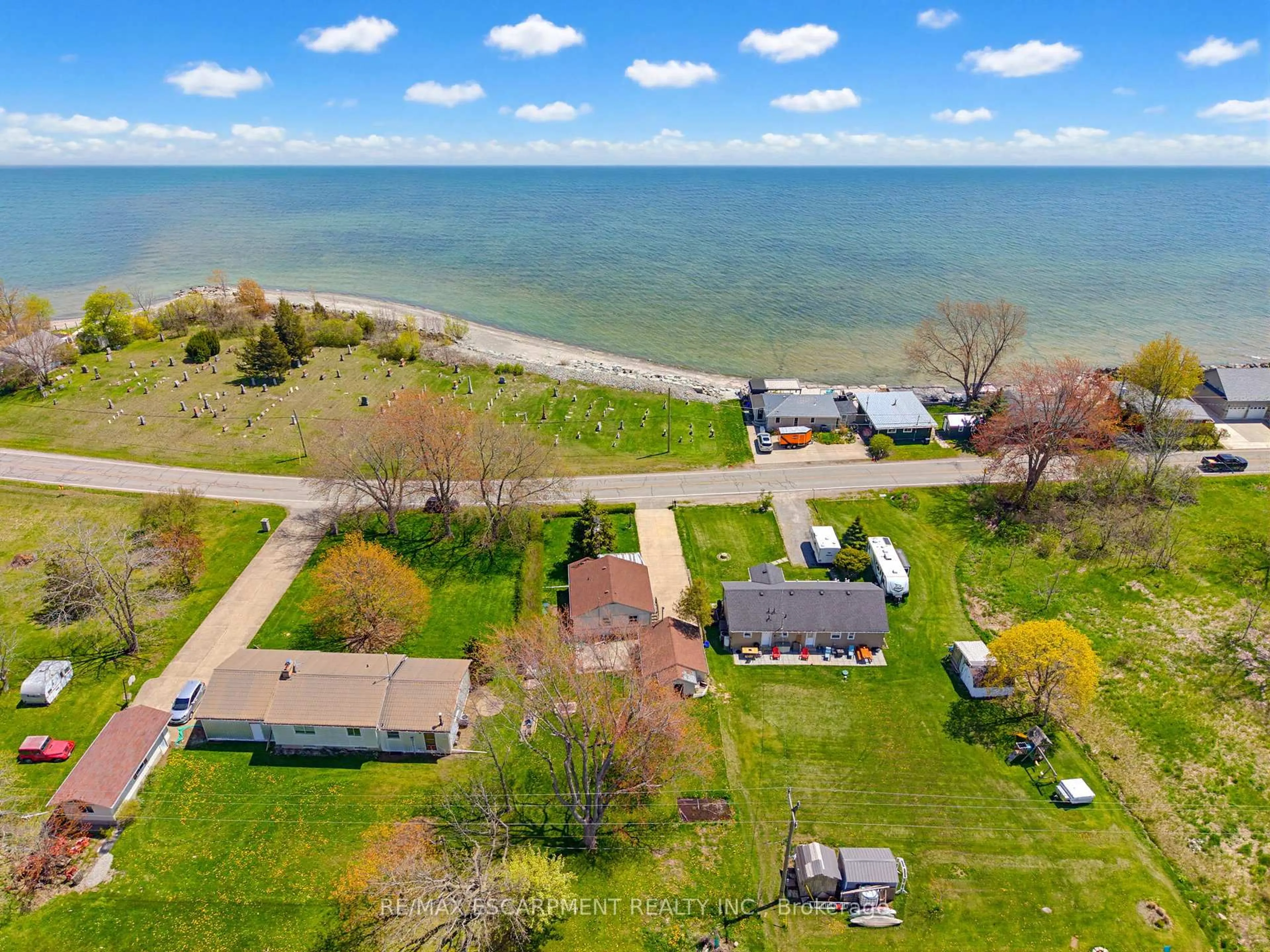 A pic from outside/outdoor area/front of a property/back of a property/a pic from drone, water/lake/river/ocean view for 2721 North Shore Rd, Haldimand Ontario N0A 1K0