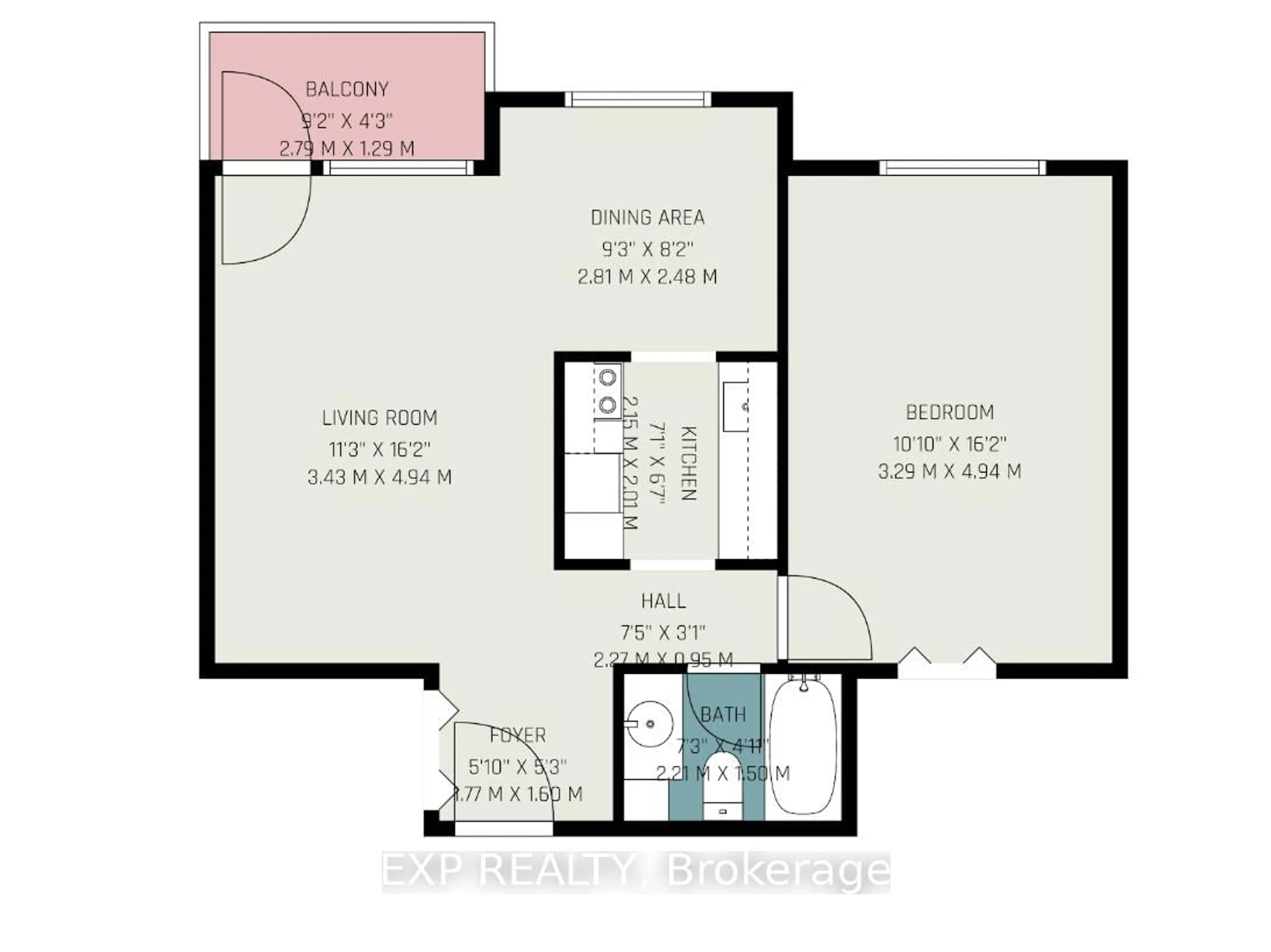 Floor plan for 2044 Arrowsmith Dr #405A, Ottawa Ontario K1J 7V8