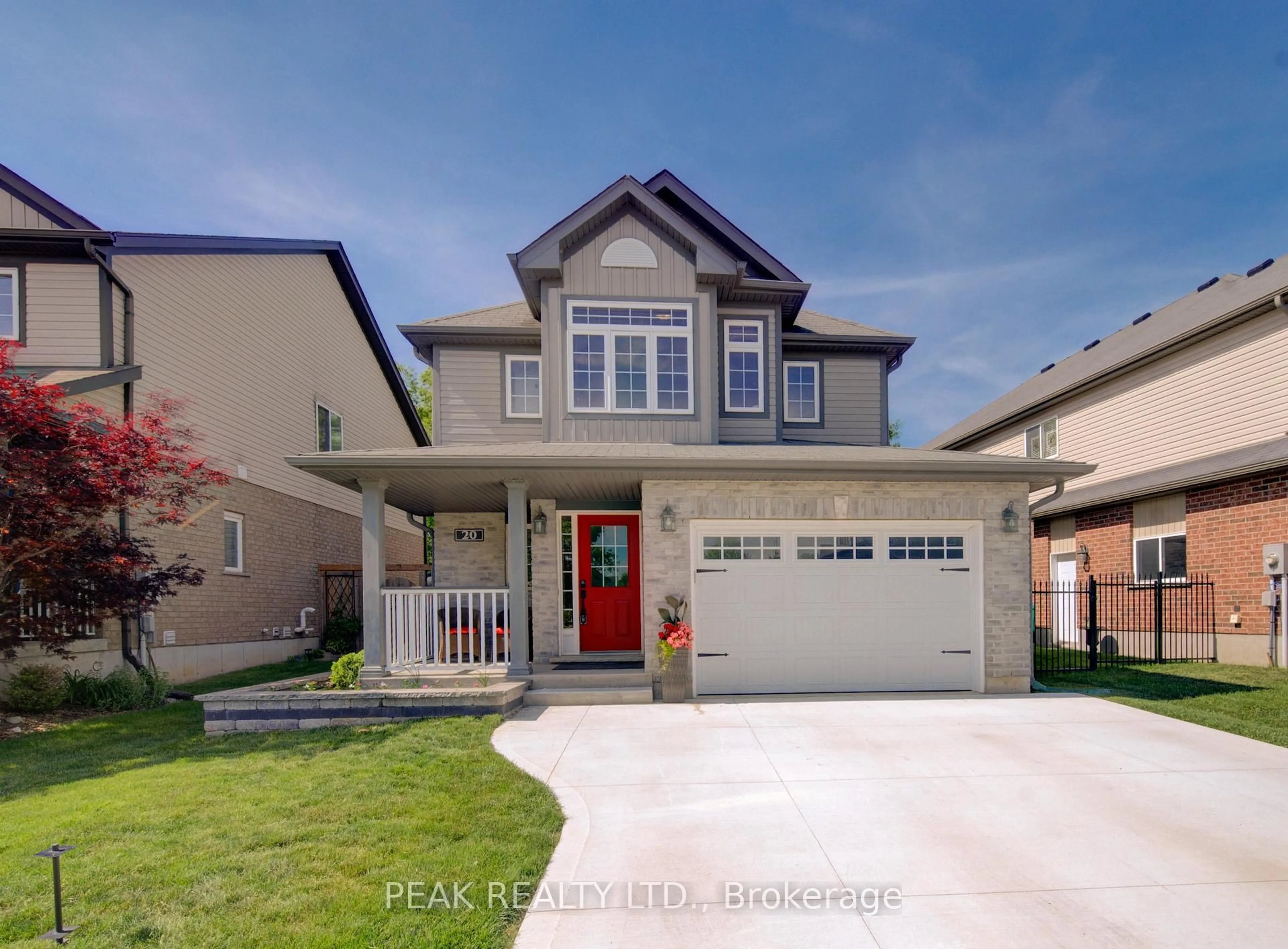 Home with vinyl exterior material, street for 20 Walter Perry Pl, Wilmot Ontario N3A 0B4