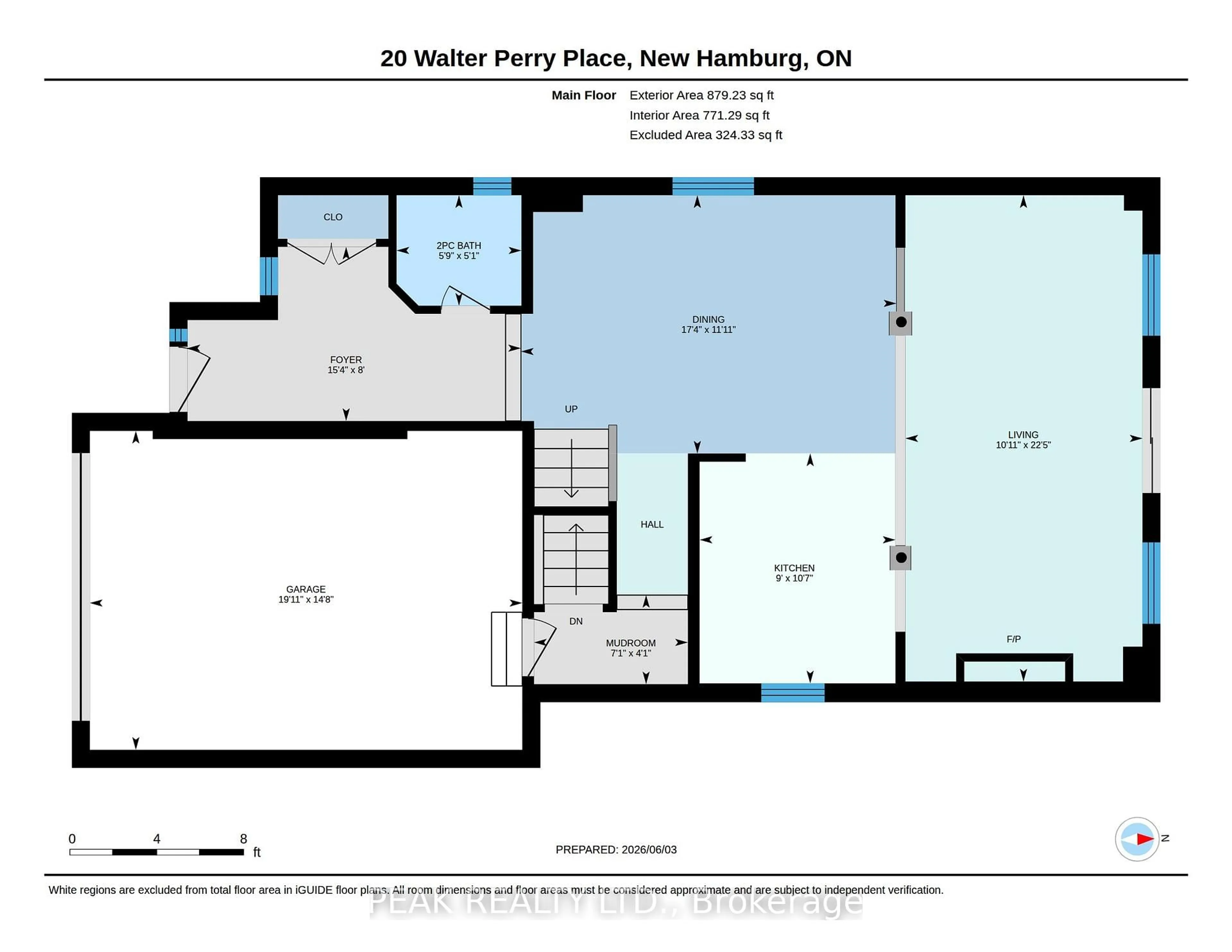 Floor plan for 20 Walter Perry Pl, Wilmot Ontario N3A 0B4