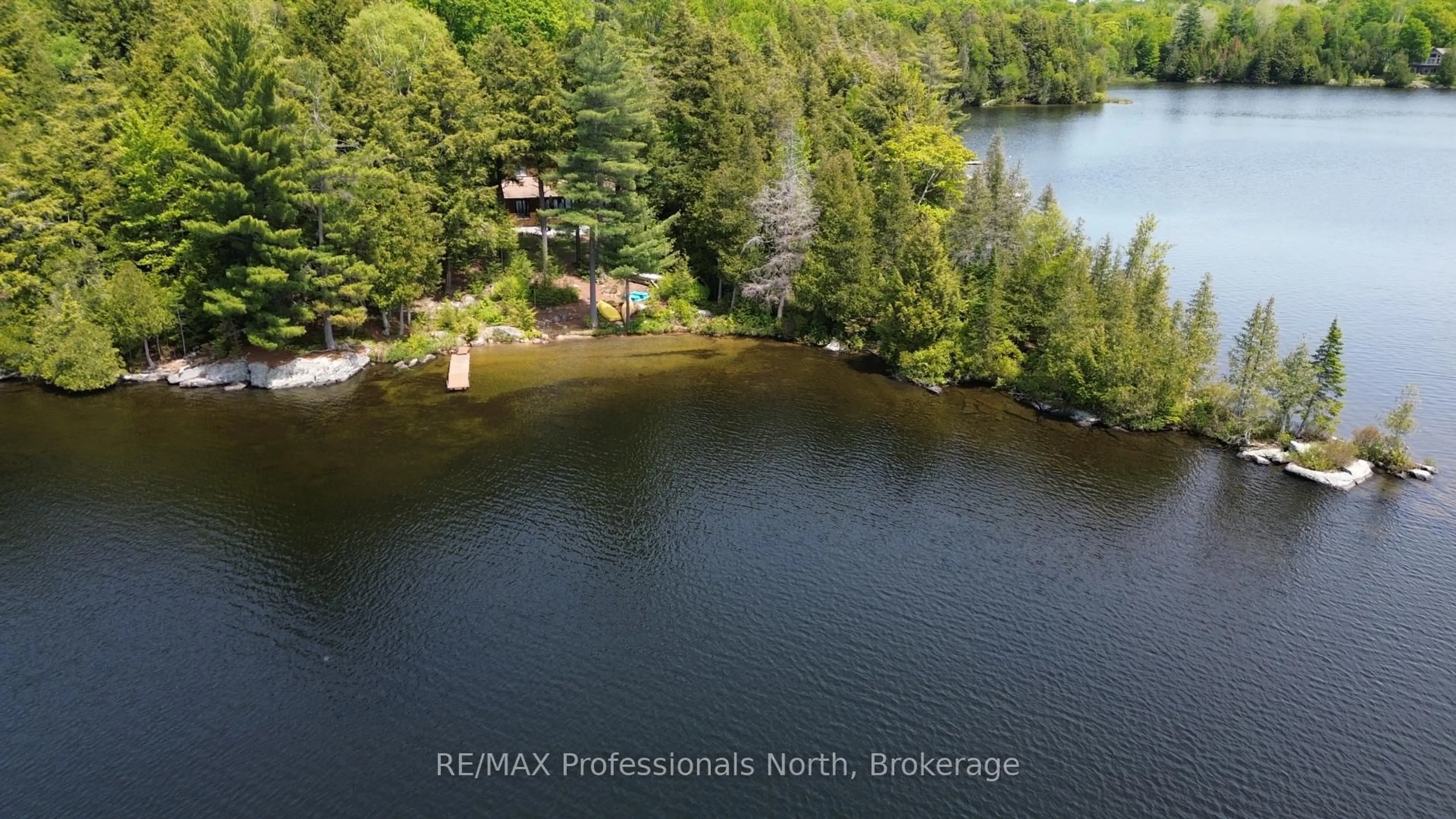 A pic from outside/outdoor area/front of a property/back of a property/a pic from drone, water/lake/river/ocean view for 1294 Trinity Rd, Highlands East Ontario K0L 2A0