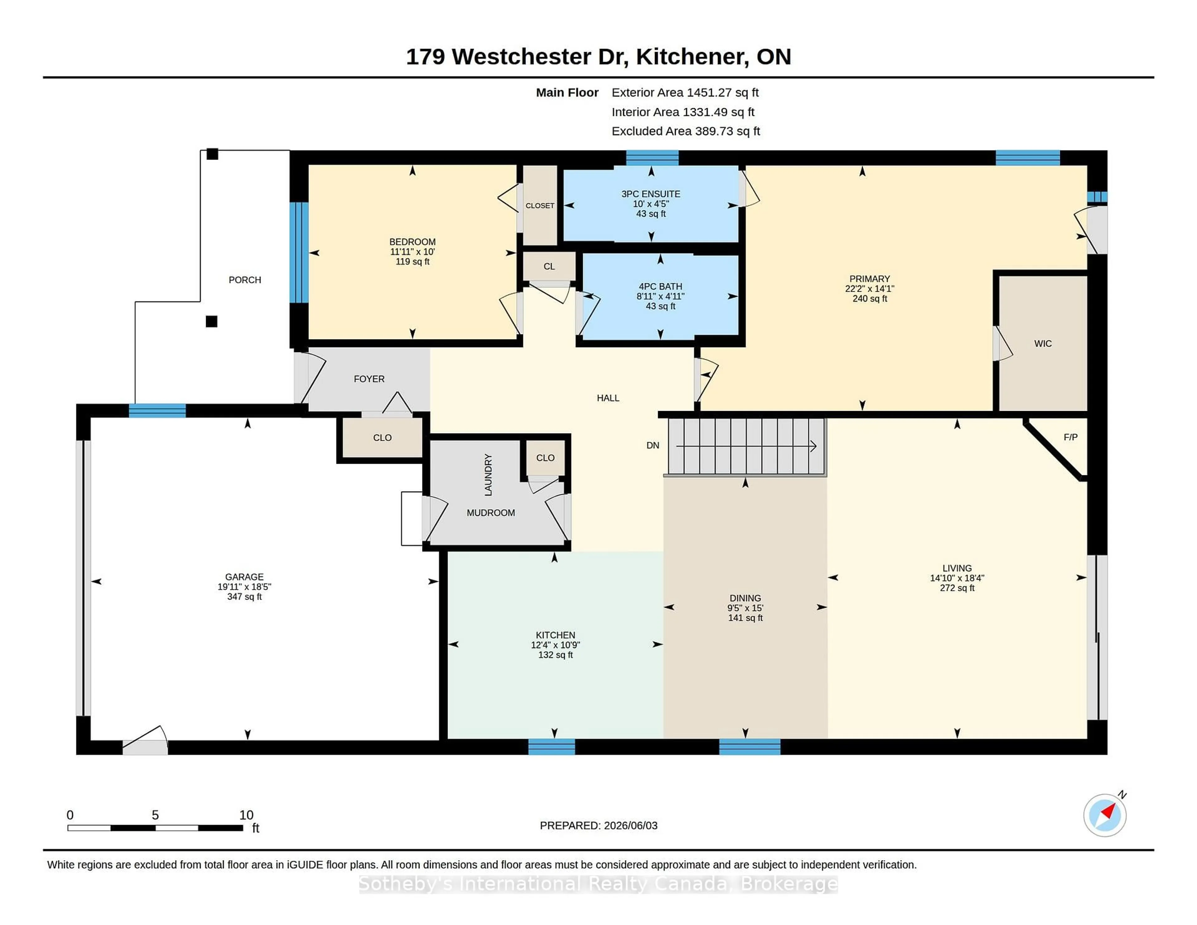 Floor plan for 179 Westchester Dr, Kitchener Ontario N2B 3M8
