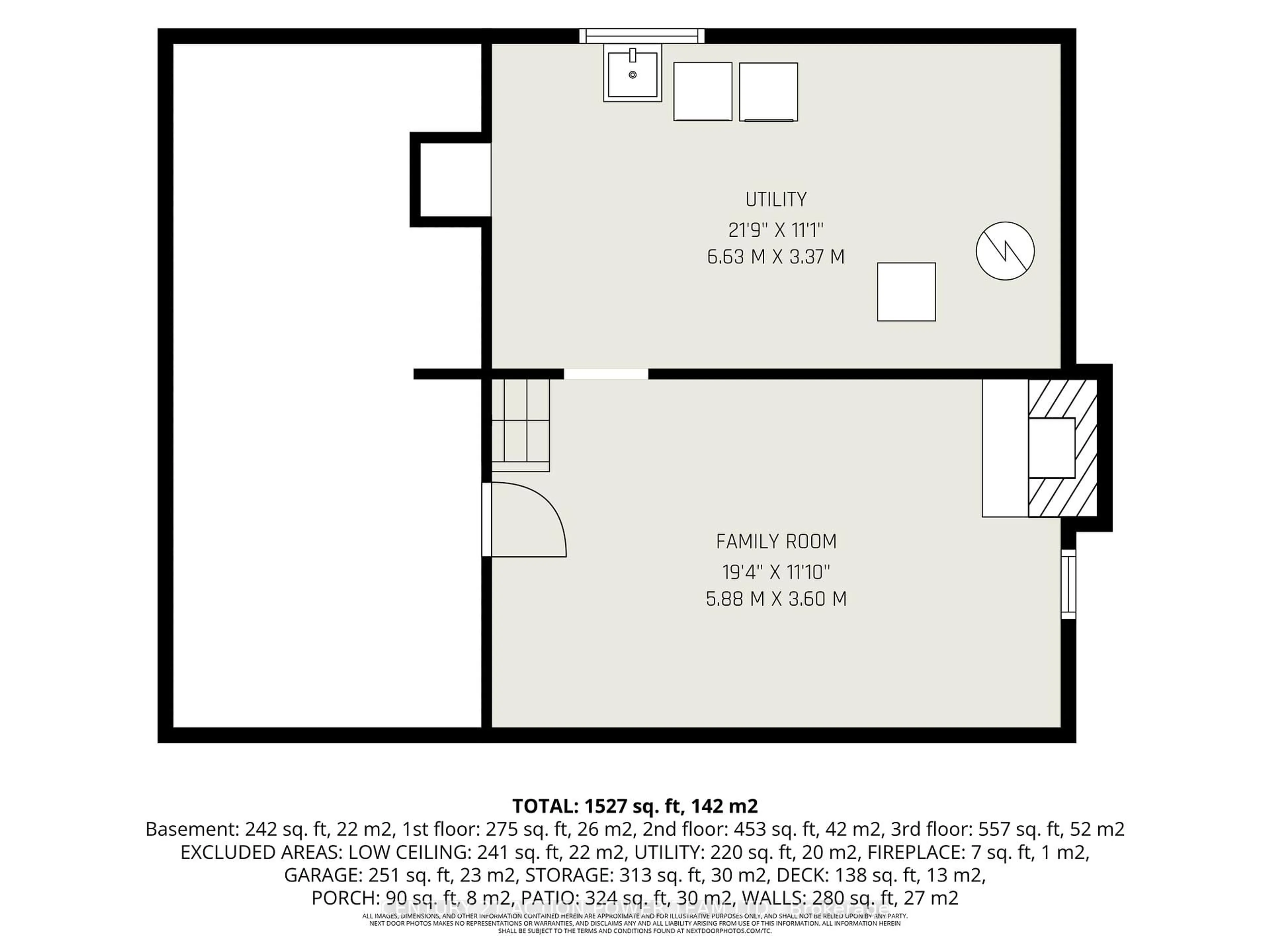 Floor plan for 303 Hoylake Cres, Ottawa Ontario K1E 1M1