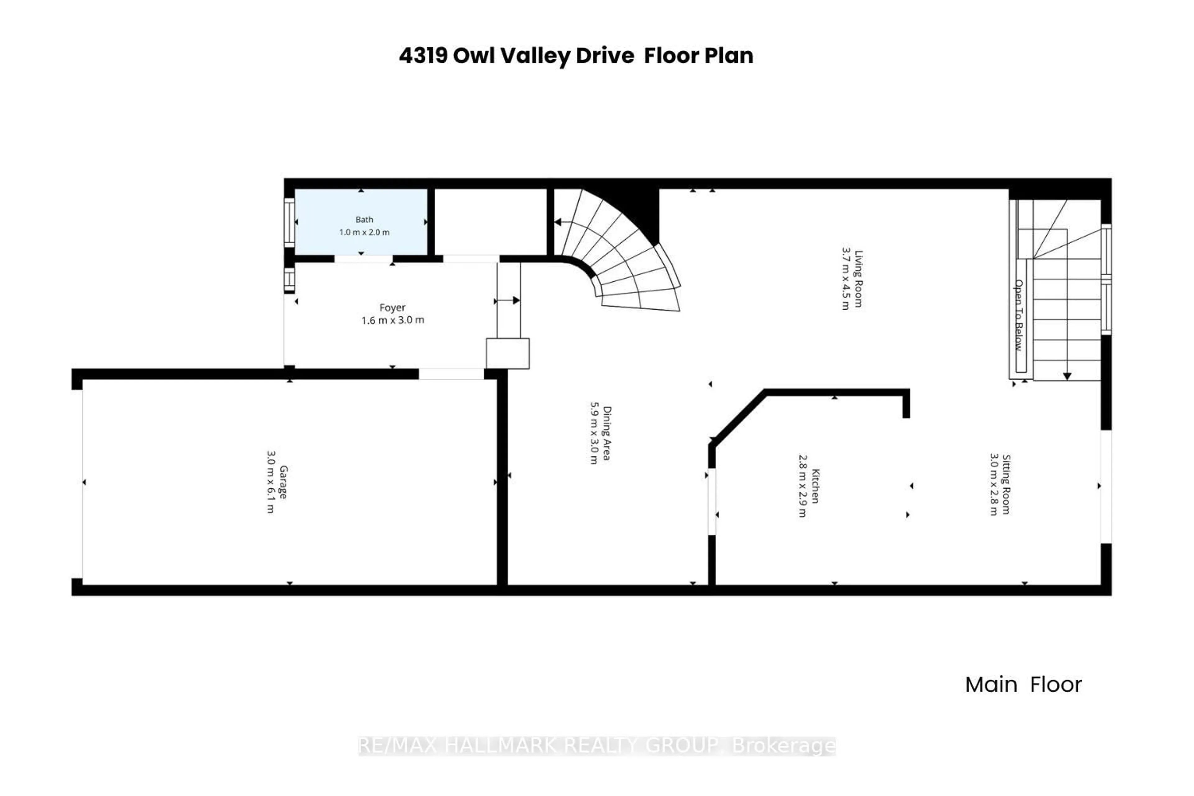 Floor plan for 4319 Owl Valley Dr, Ottawa Ontario K1V 1L3