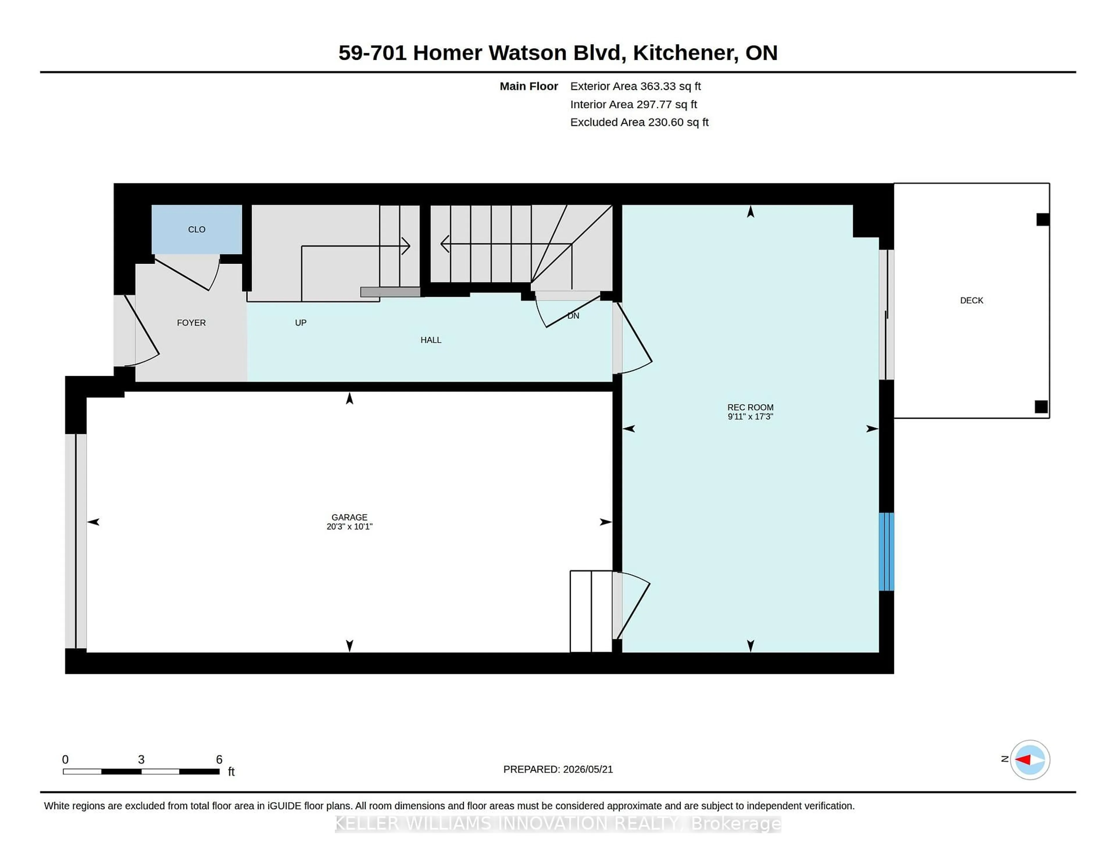 Floor plan for 701 Homer Watson Blvd #59, Kitchener Ontario N2C 0B5