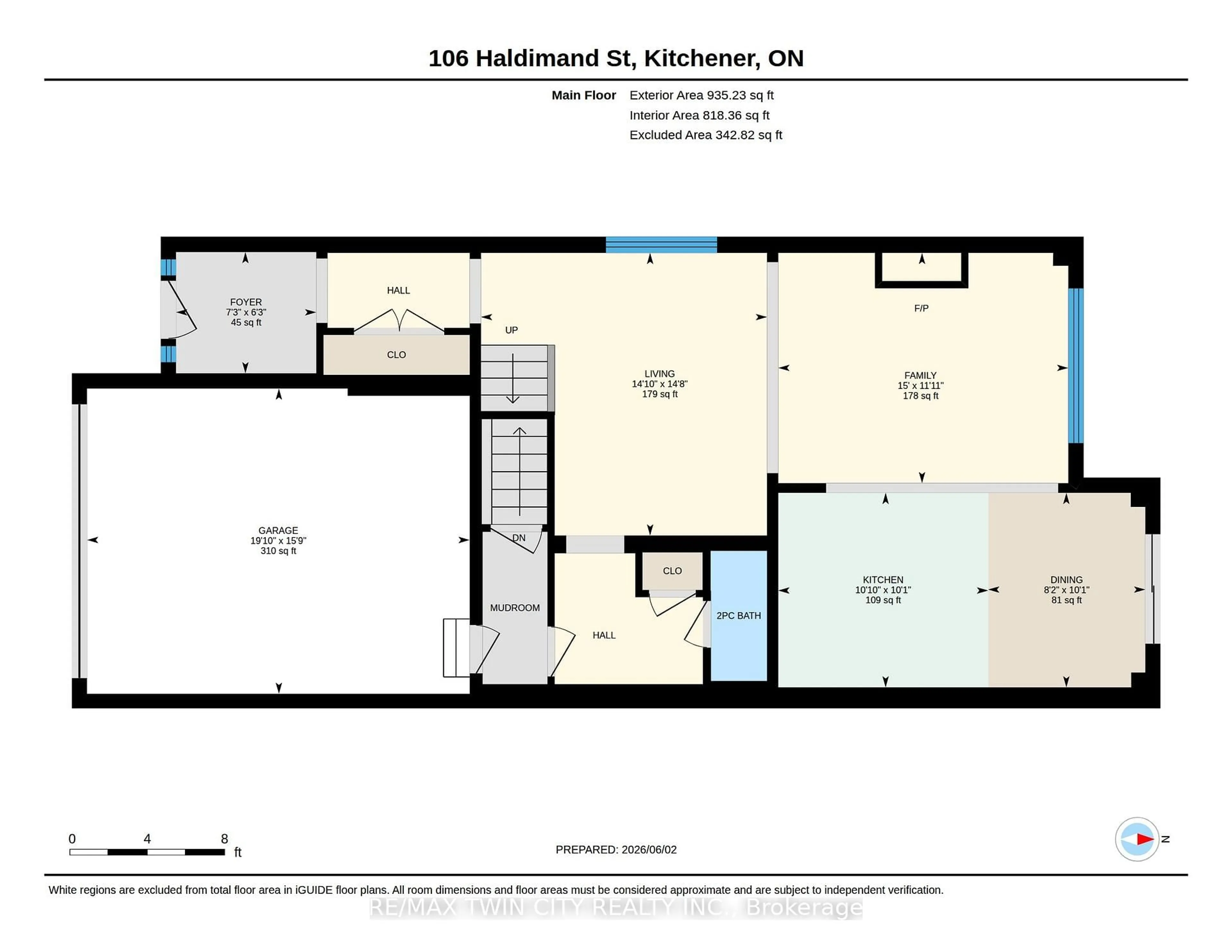 Floor plan for 106 HALDIMAND St, Kitchener Ontario N2R 0R2