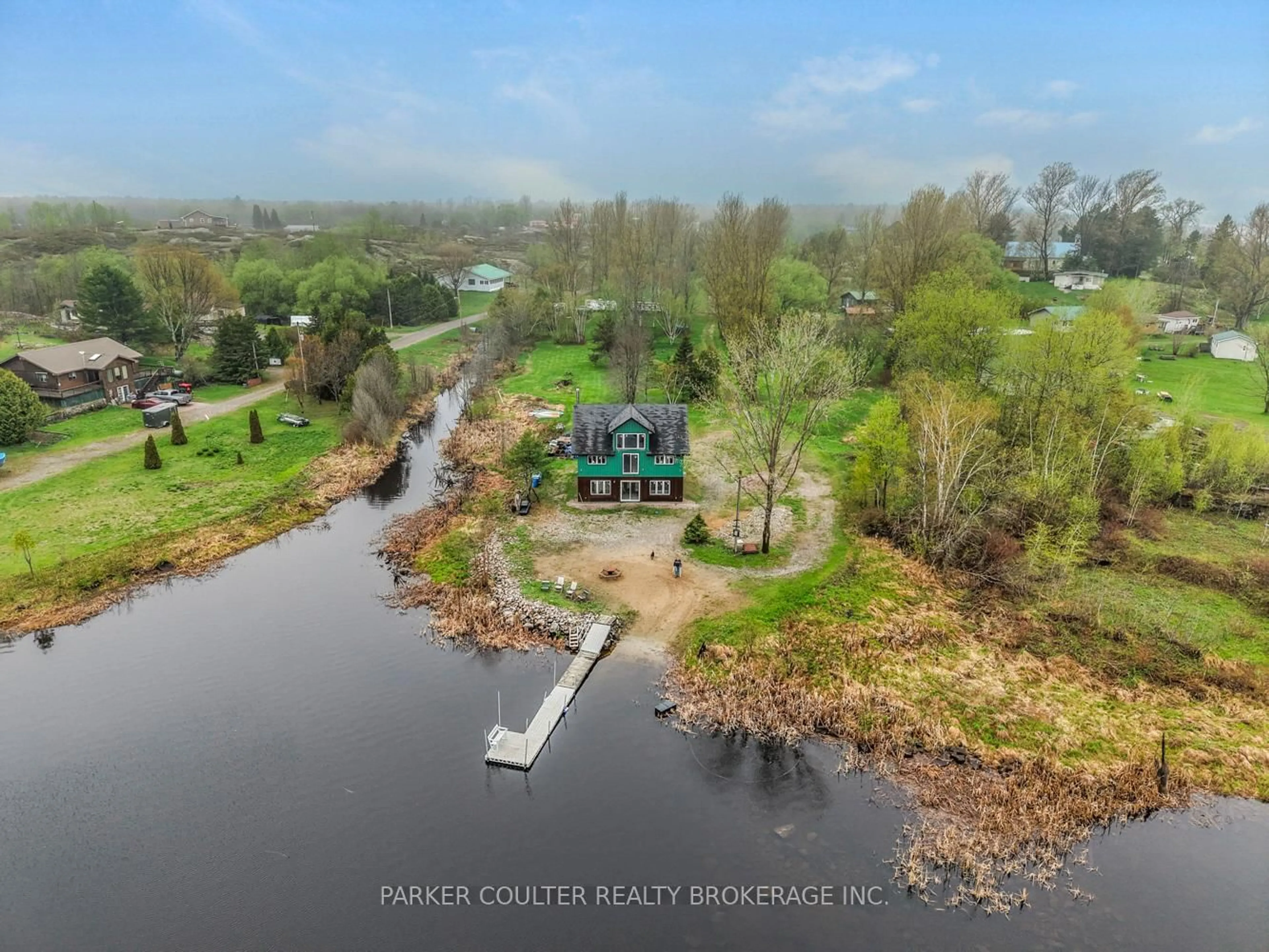 A pic from outside/outdoor area/front of a property/back of a property/a pic from drone, water/lake/river/ocean view for 17 Tramway Ave, Parry Sound Ontario P0G 1A0