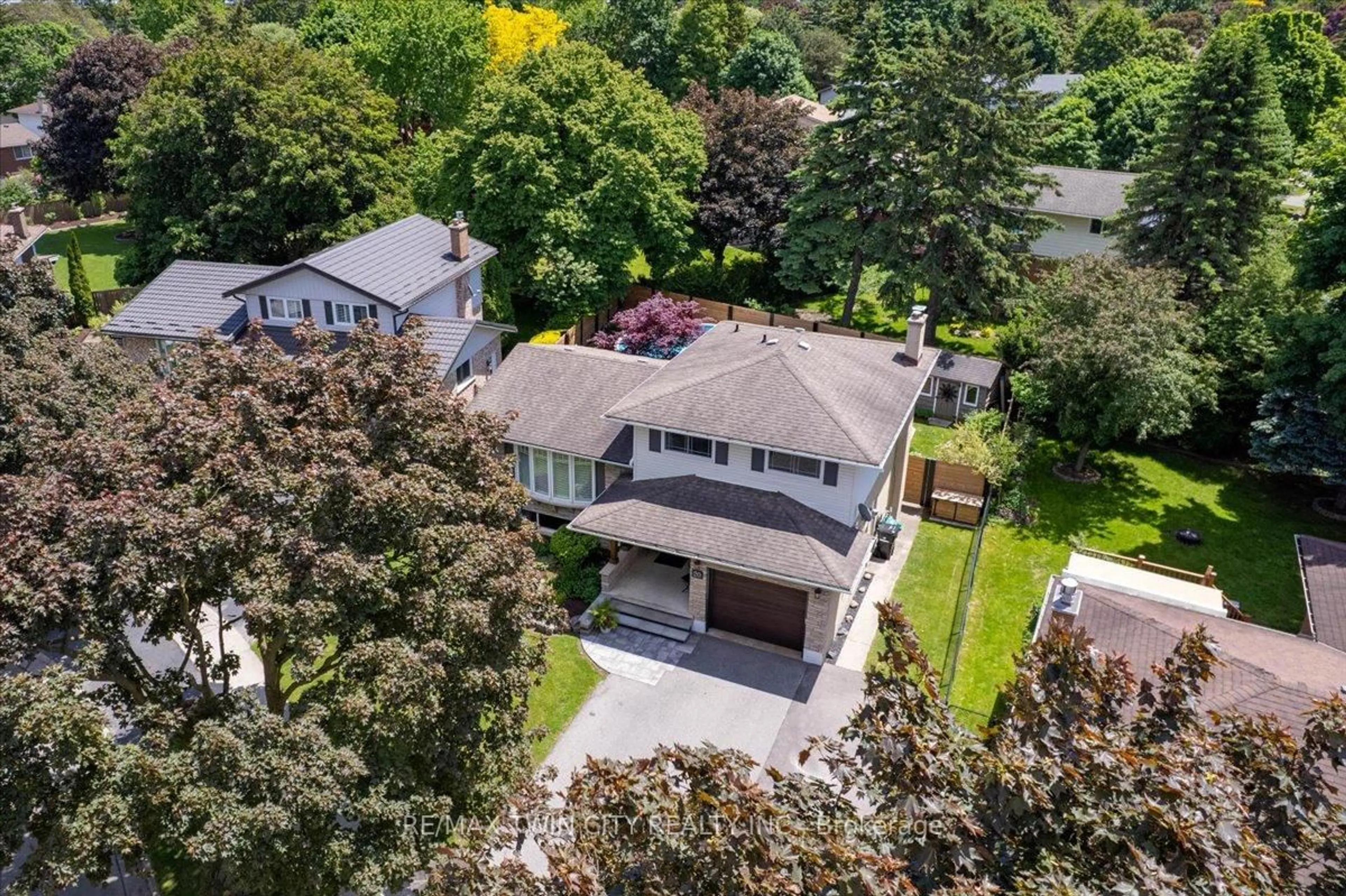 A pic from outside/outdoor area/front of a property/back of a property/a pic from drone, street for 20 Wolfe's Crt, Kitchener Ontario N2B 2Z1