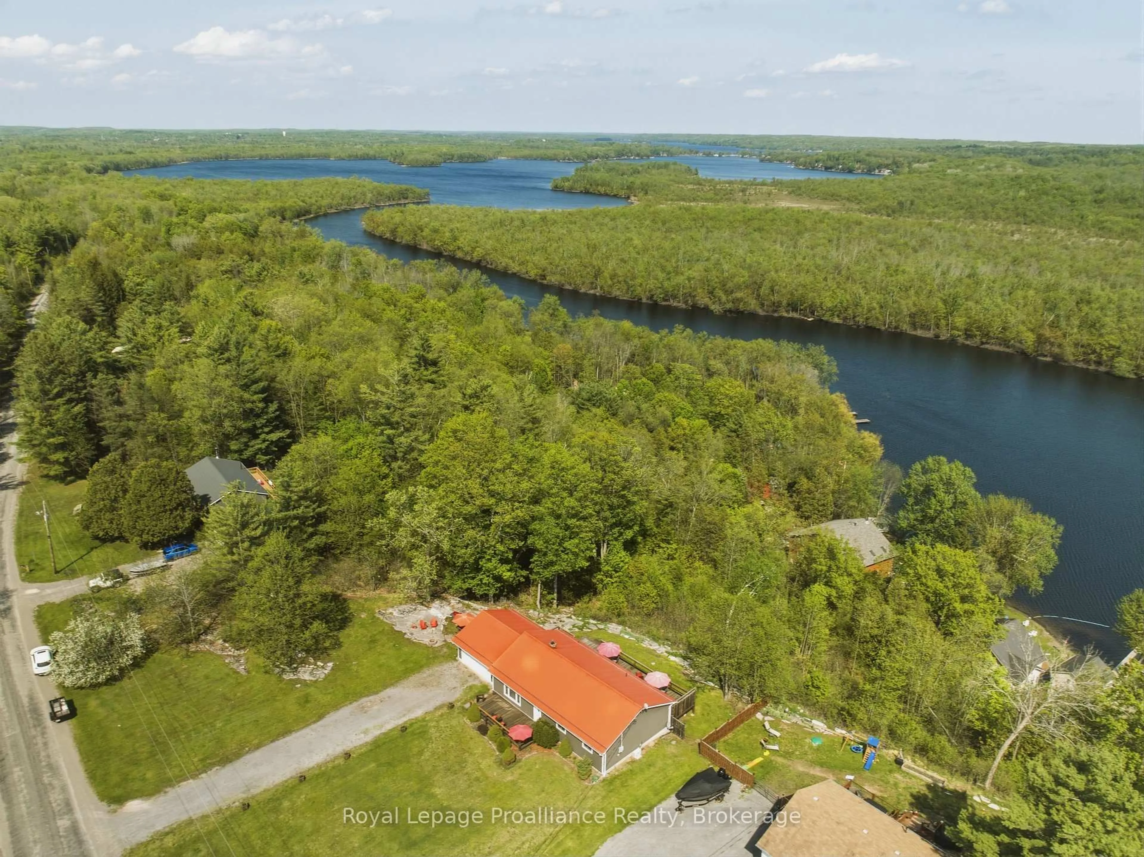 A pic from outside/outdoor area/front of a property/back of a property/a pic from drone, water/lake/river/ocean view for 539 Lahey Rd, Madoc Ontario K0K 2K0