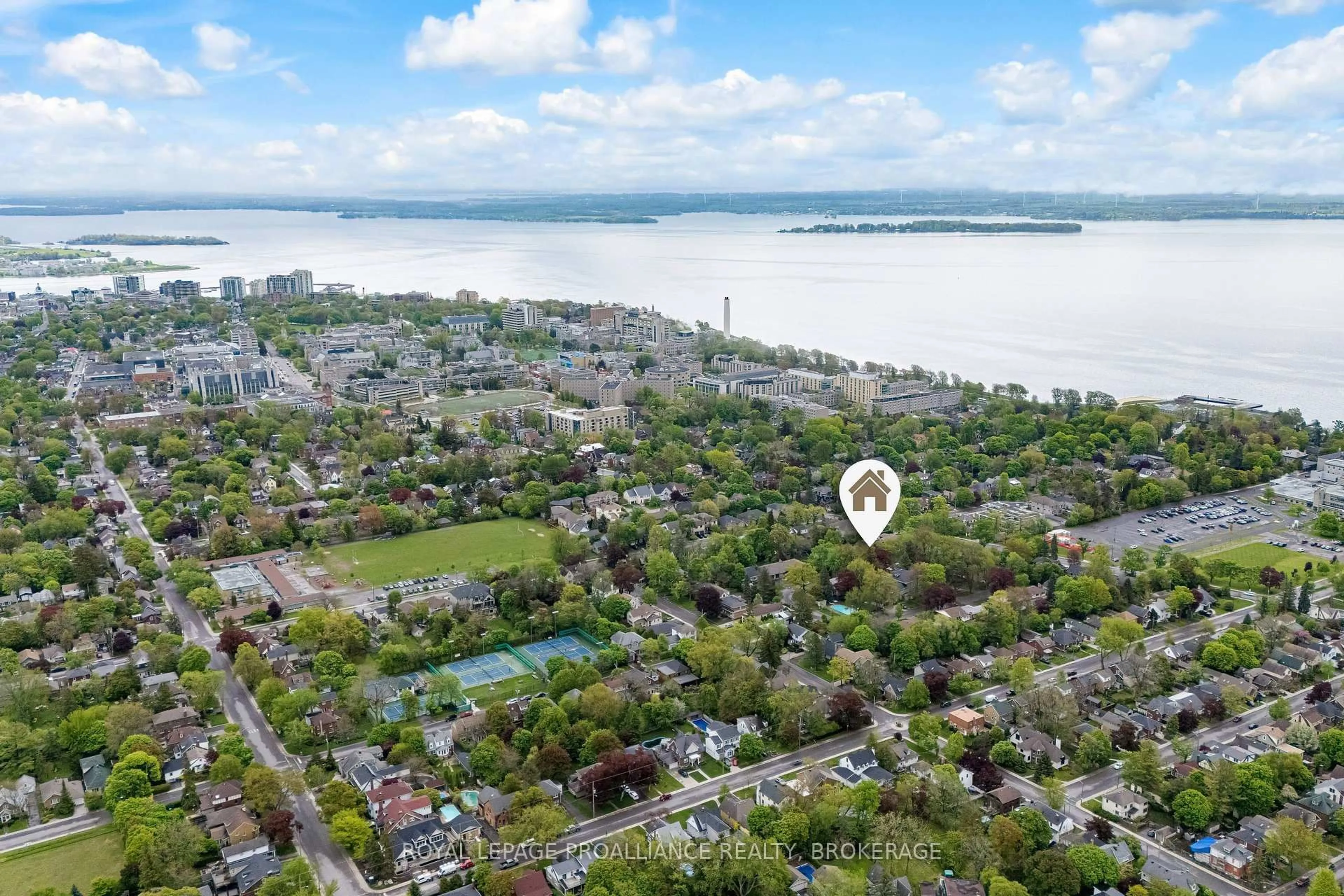 A pic from outside/outdoor area/front of a property/back of a property/a pic from drone, water/lake/river/ocean view for 29 Hillcroft Dr, Kingston Ontario K7L 4E8