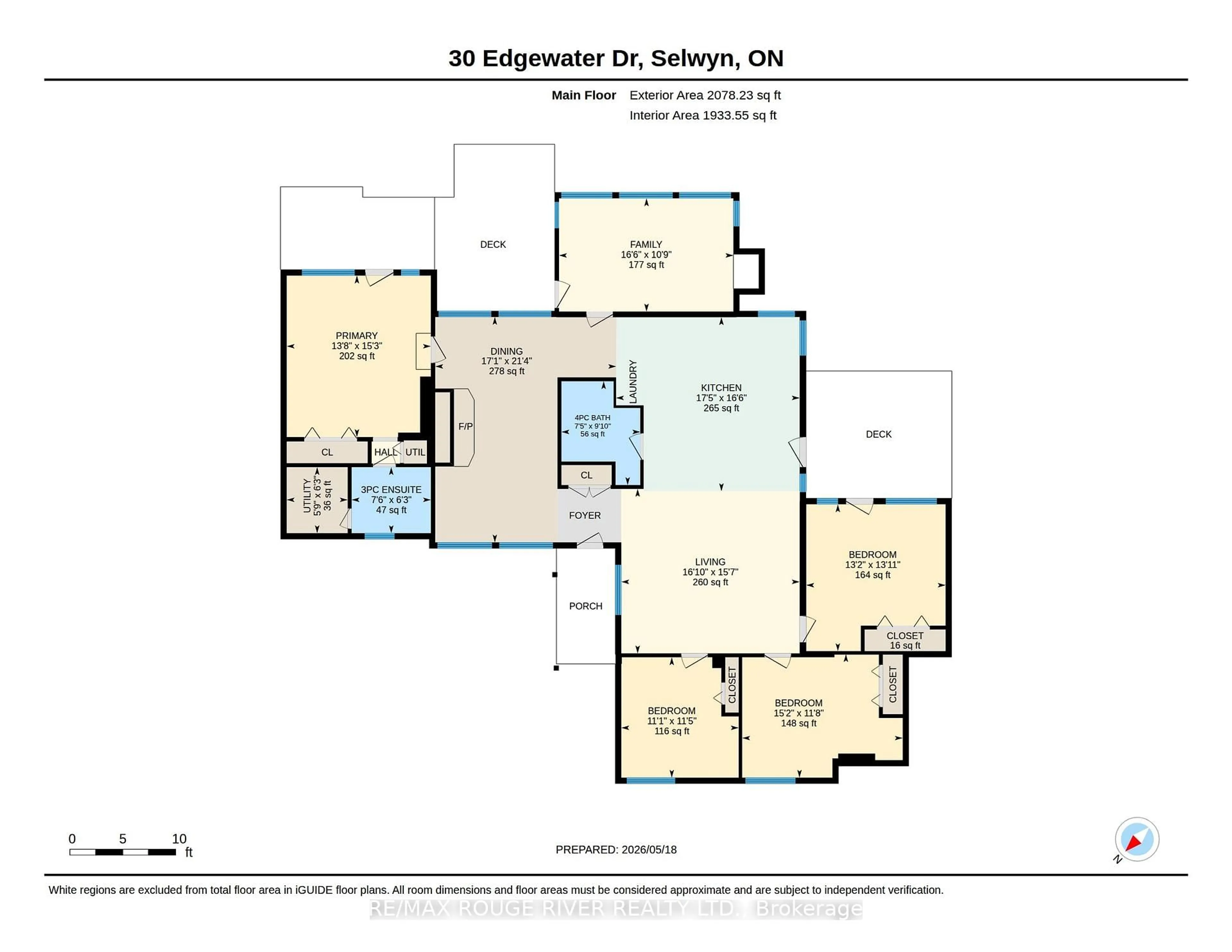 Floor plan for 30 Edgewater Dr, Selwyn Ontario K0L 1T0