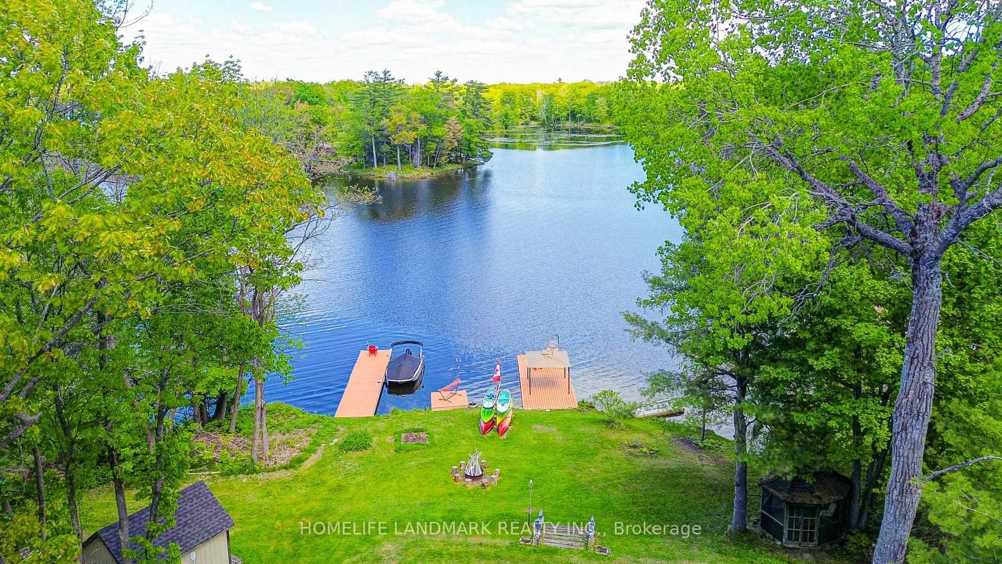 A pic from outside/outdoor area/front of a property/back of a property/a pic from drone, water/lake/river/ocean view for 433 WHITES FALLS Rd, Georgian Bay Ontario L0K 1S0