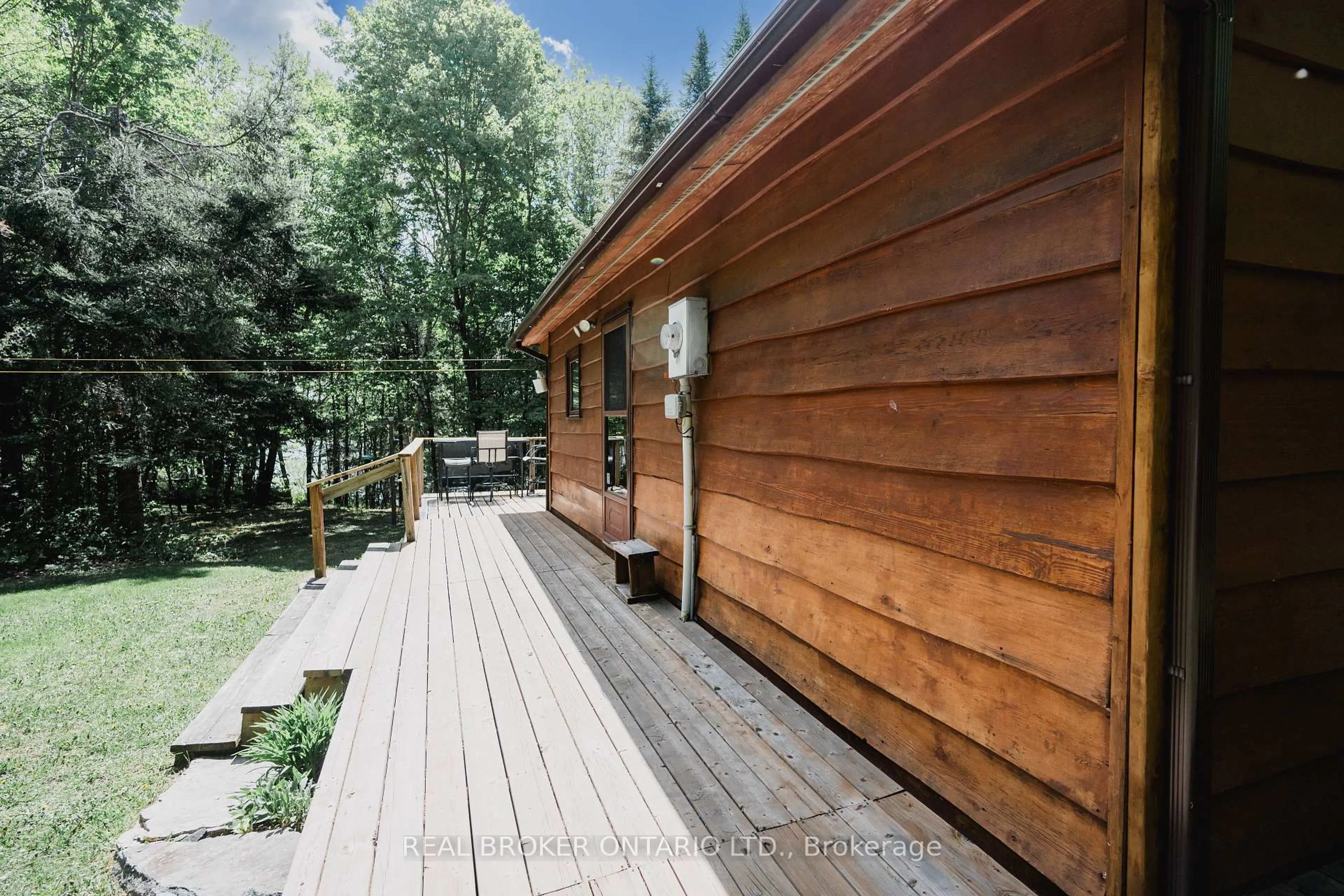 Patio, forest/trees view for 888 Bray Lake Rd, Machar Ontario P0A 1X0