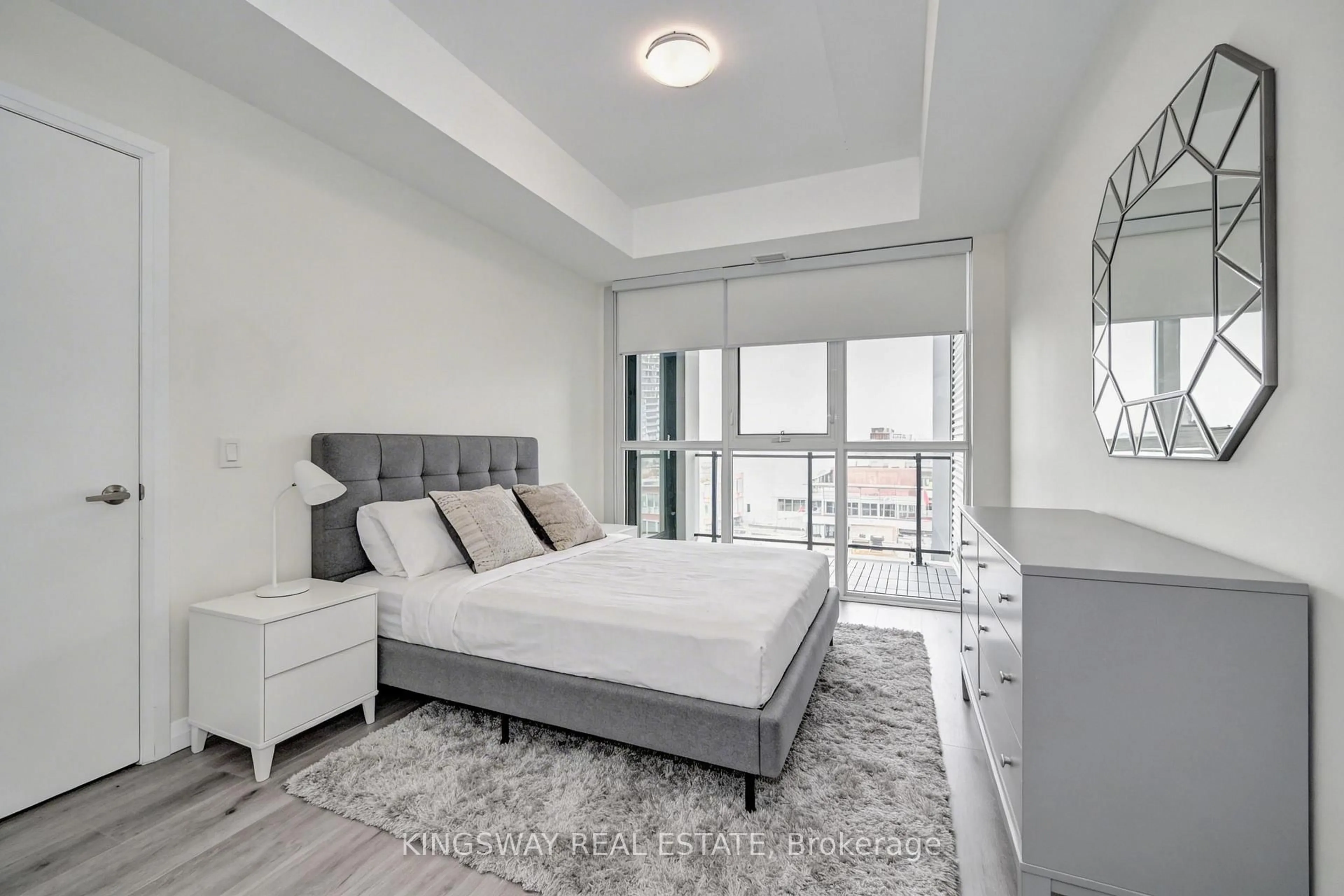 Bedroom with bed, unknown for 60 Charles St #801, Kitchener Ontario N2G 0C9