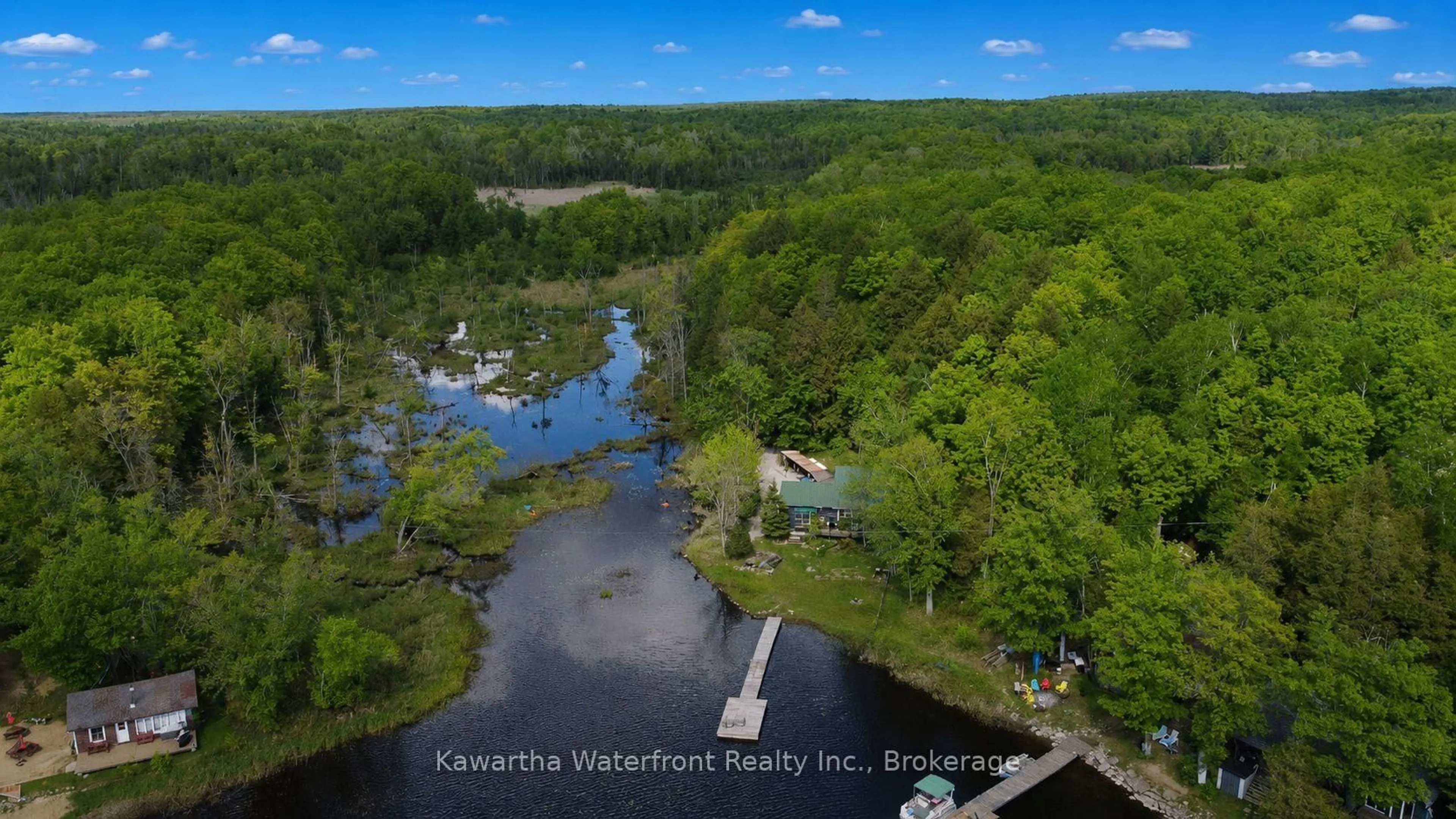 A pic from outside/outdoor area/front of a property/back of a property/a pic from drone, water/lake/river/ocean view for 261 Shadow Lake 4 Rd, Kawartha Lakes Ontario K0M 1K0